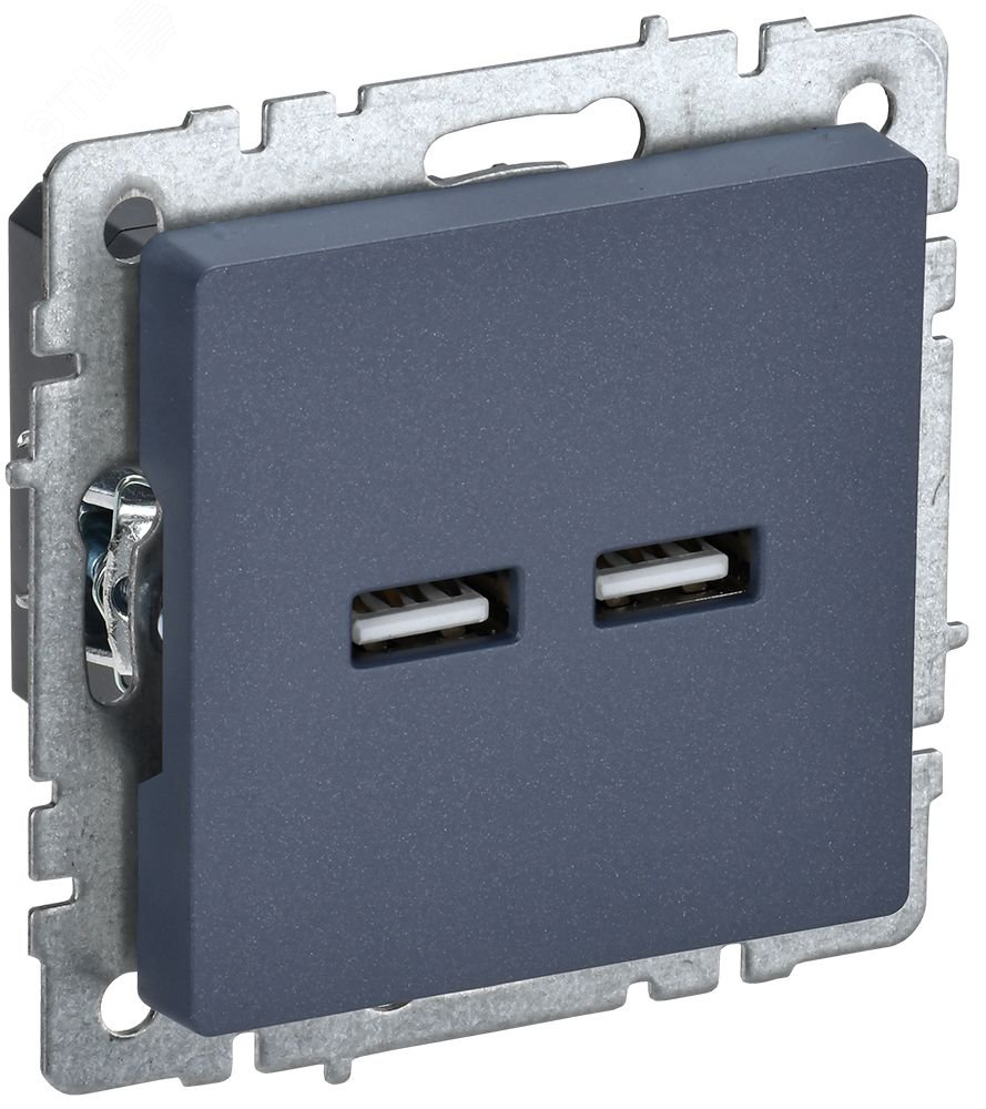 Изображение товара Розетка USB A+A 5В 3,1А РЮ10-1-БрМ маренго