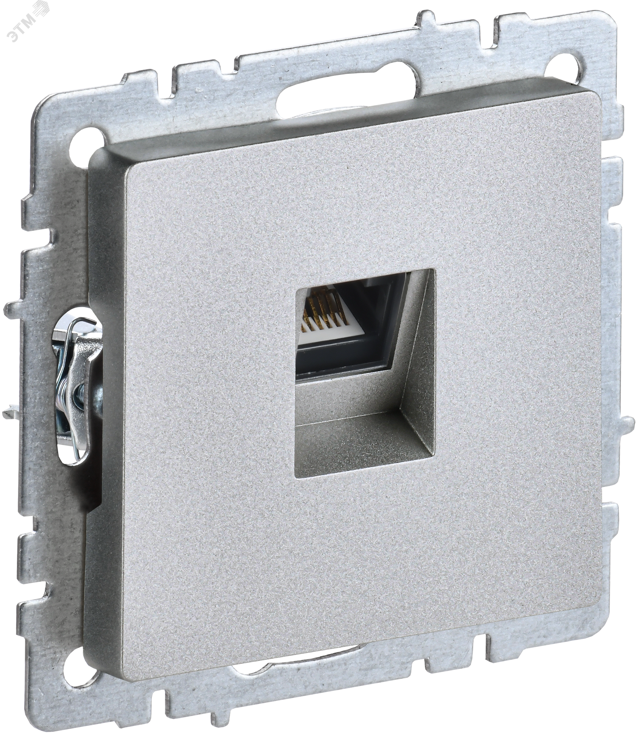 Изображение товара Розетка компьютерная RJ45 серии BRITE IEK алюминий 1 пост скрытый монтаж