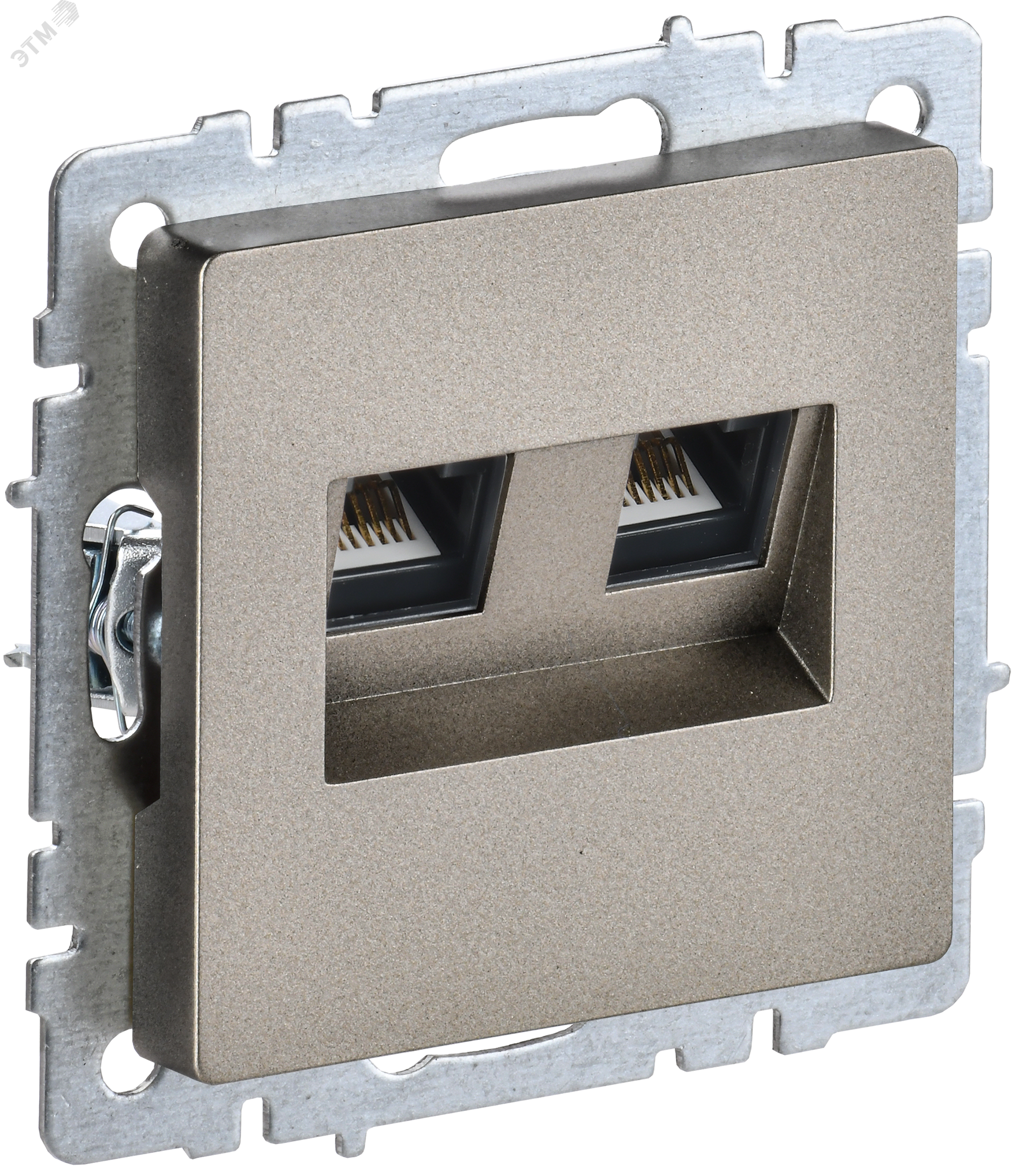 Изображение товара Розетка компьютерная двойная RJ45 кат.5E серия BRITE от IEK шампань