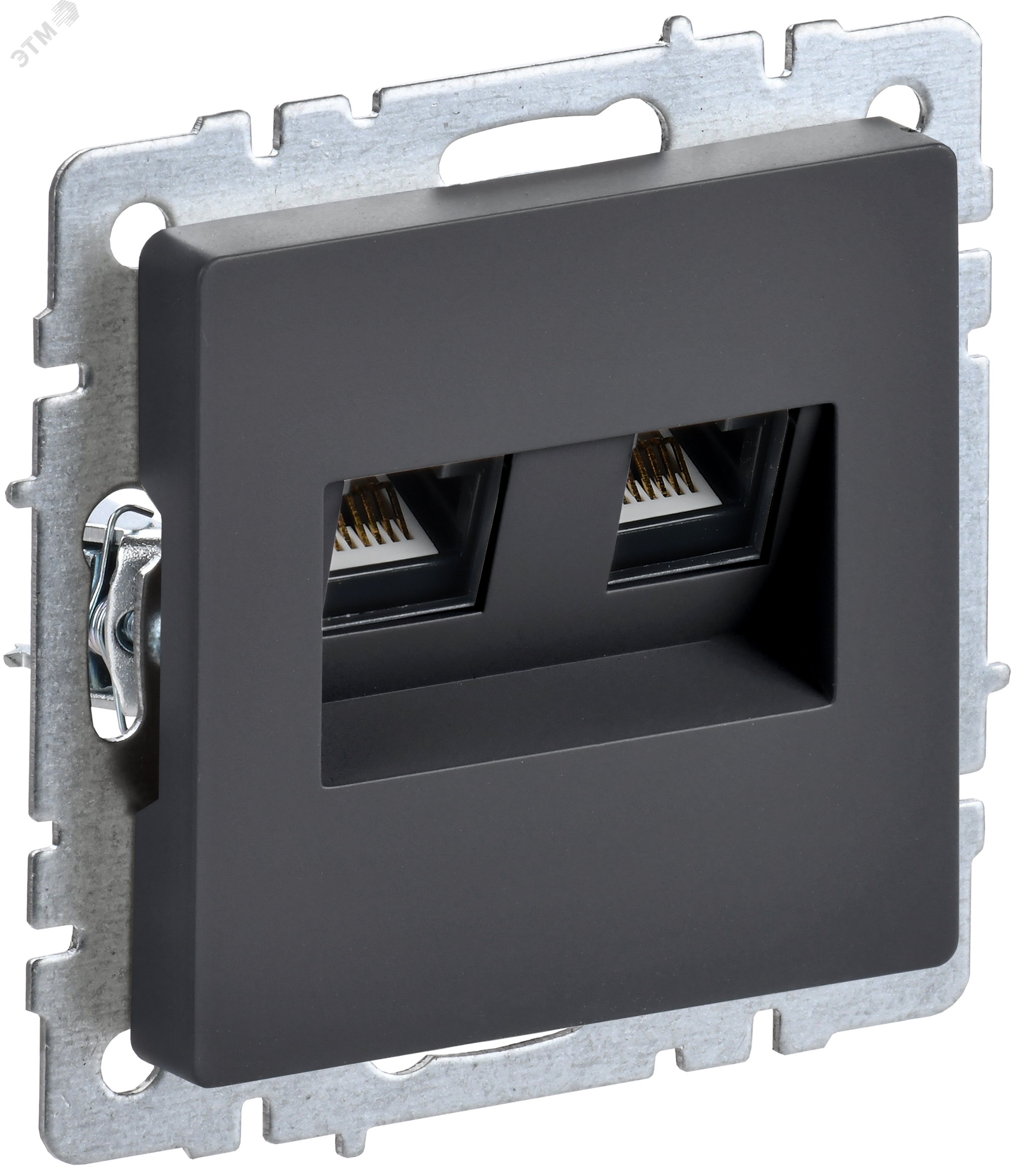 Изображение товара BRITE Розетка компьютерная двойная RJ45 кат.5E графит