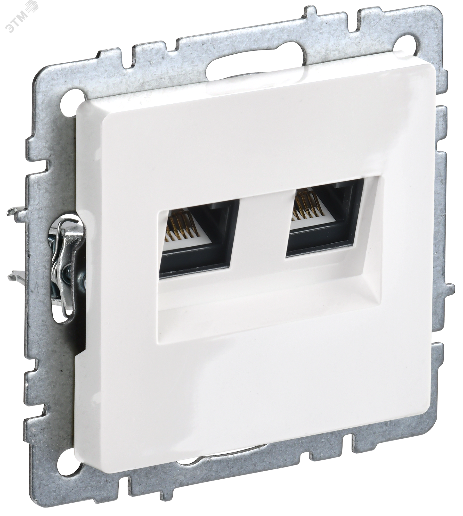 Изображение товара Розетка компьютерная двойная RJ45 серии BRITE IEK белый RК11-2-БрБ