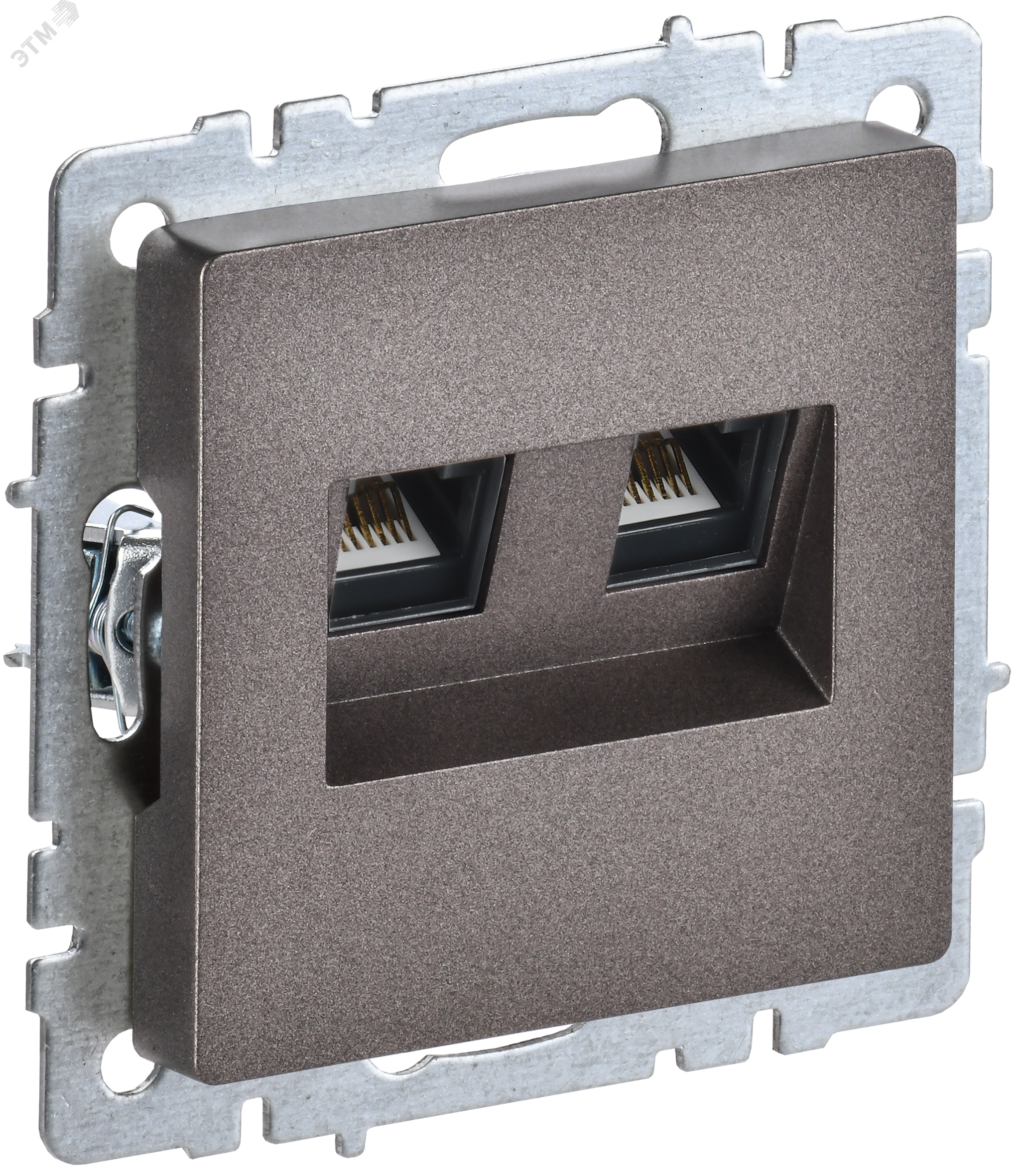 Изображение товара Розетка компьютерная двойная RJ45 серия BRITE IEK скрытая бронза