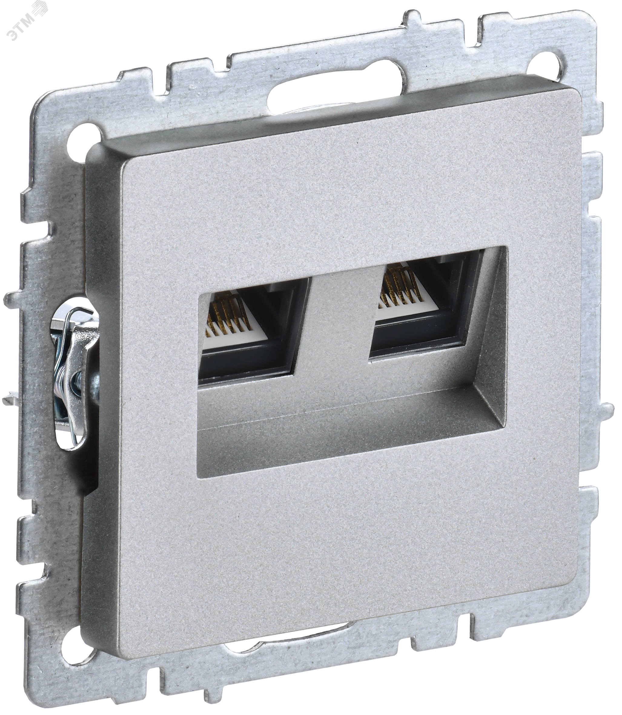 Изображение товара Розетка компьютерная двойная RJ45 серия BRITE IEK алюминий