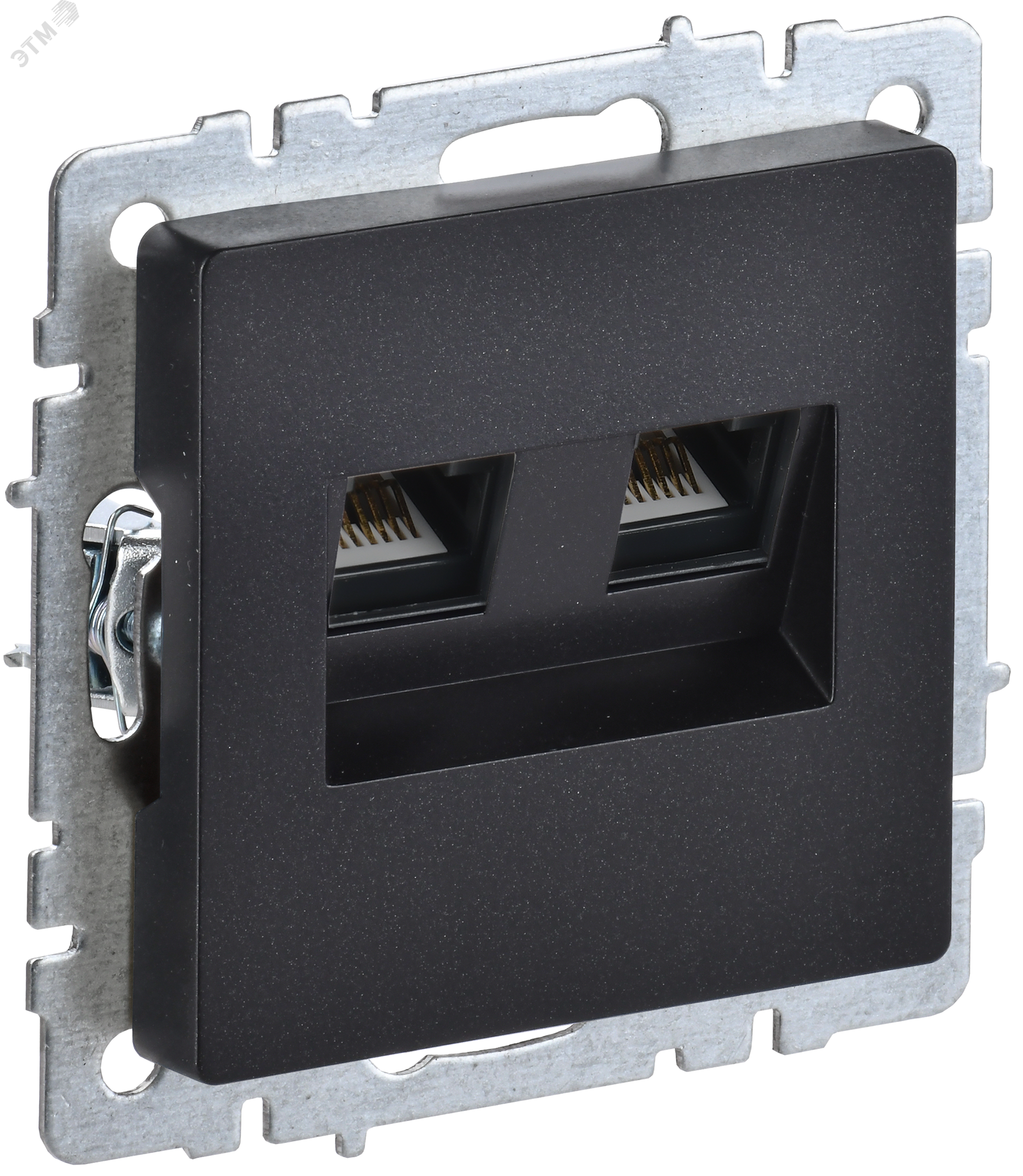 Изображение товара Розетка двойная RJ11+RJ45 кат 5E серия BRITE IEK черная