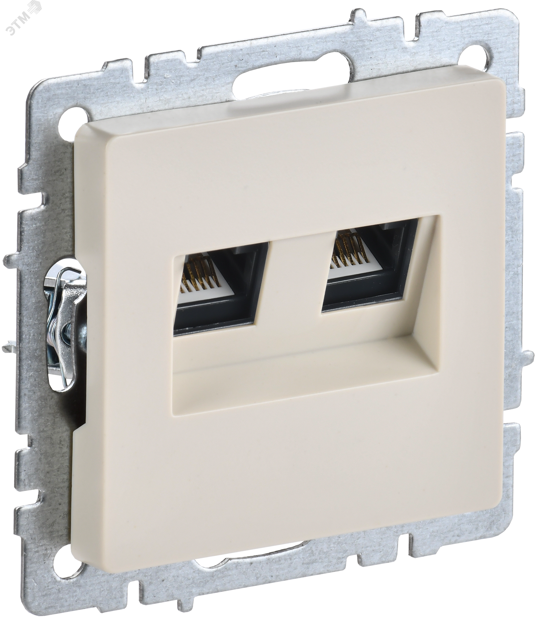Изображение товара Розетка двойная RJ11+RJ45 кат.5E серия BRITE бежевый IEK