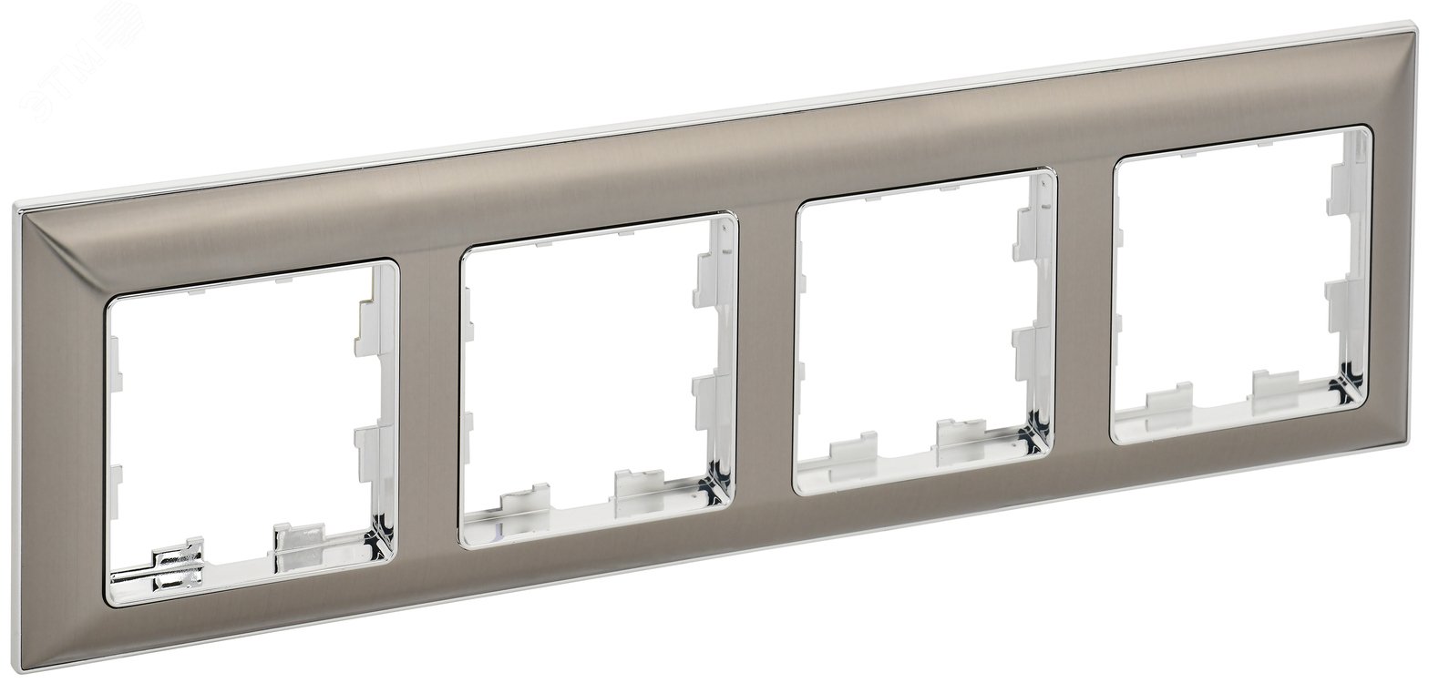Изображение товара Рамка 4 поста серии BRITE IEK хром никель матовое 4 поста
