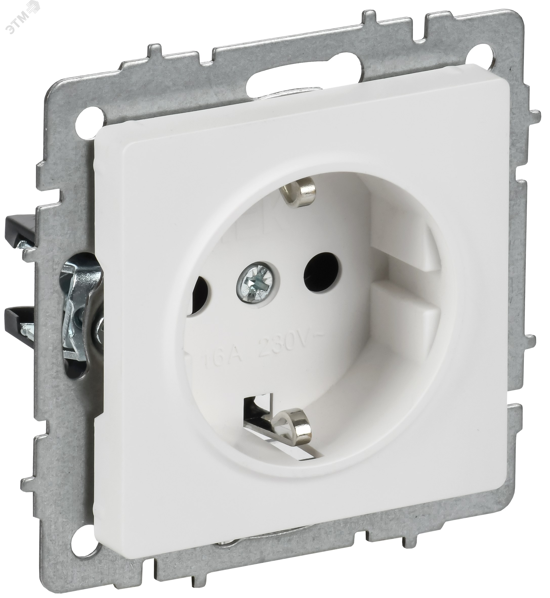 Изображение товара Розетка с заземлением и защитными шторками серия BRITE IEK белая 16А