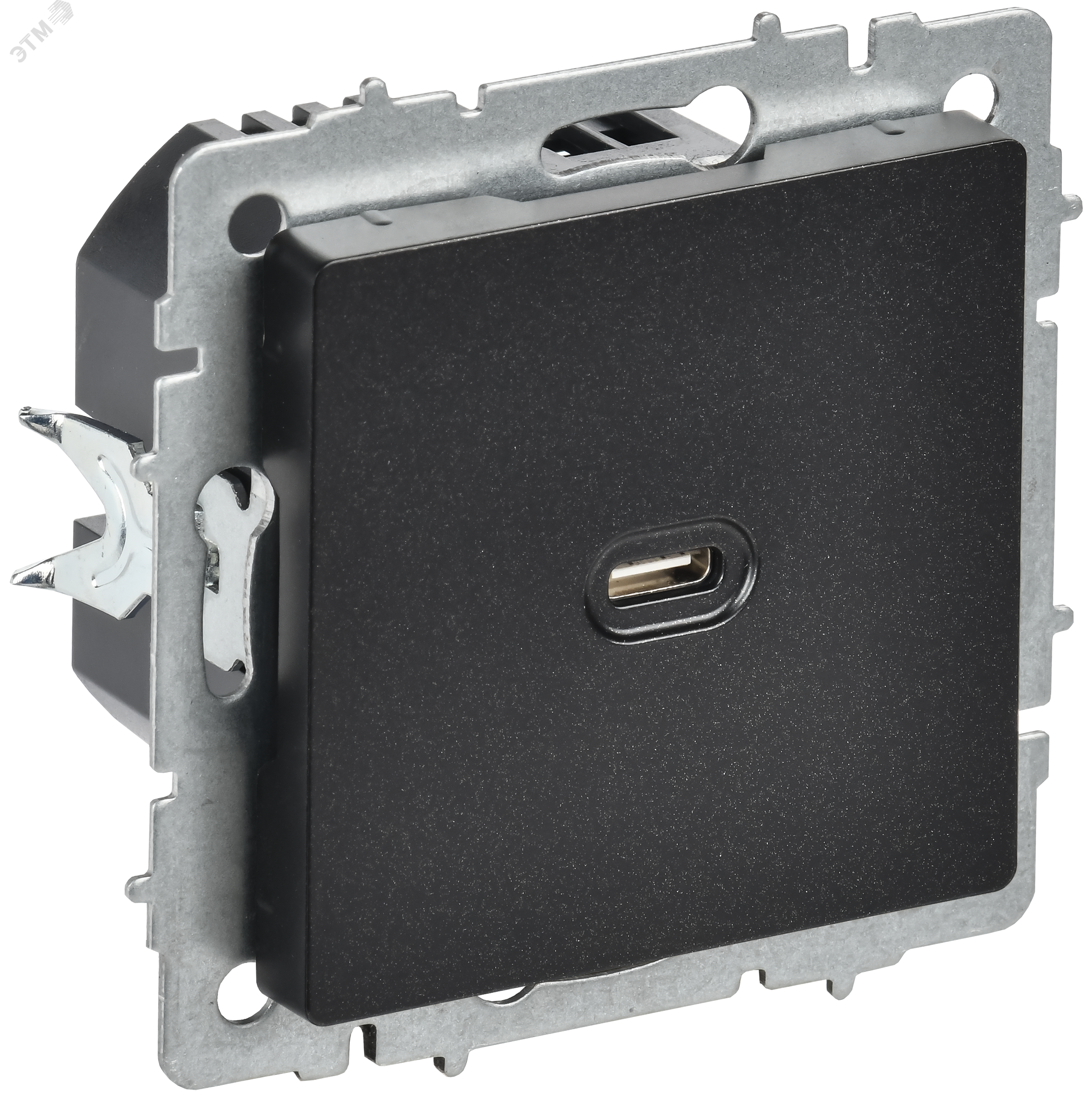 Изображение товара Розетка USB C 65Вт высокоскоростная зарядка РЮ12-1-БрЧ черная IEK