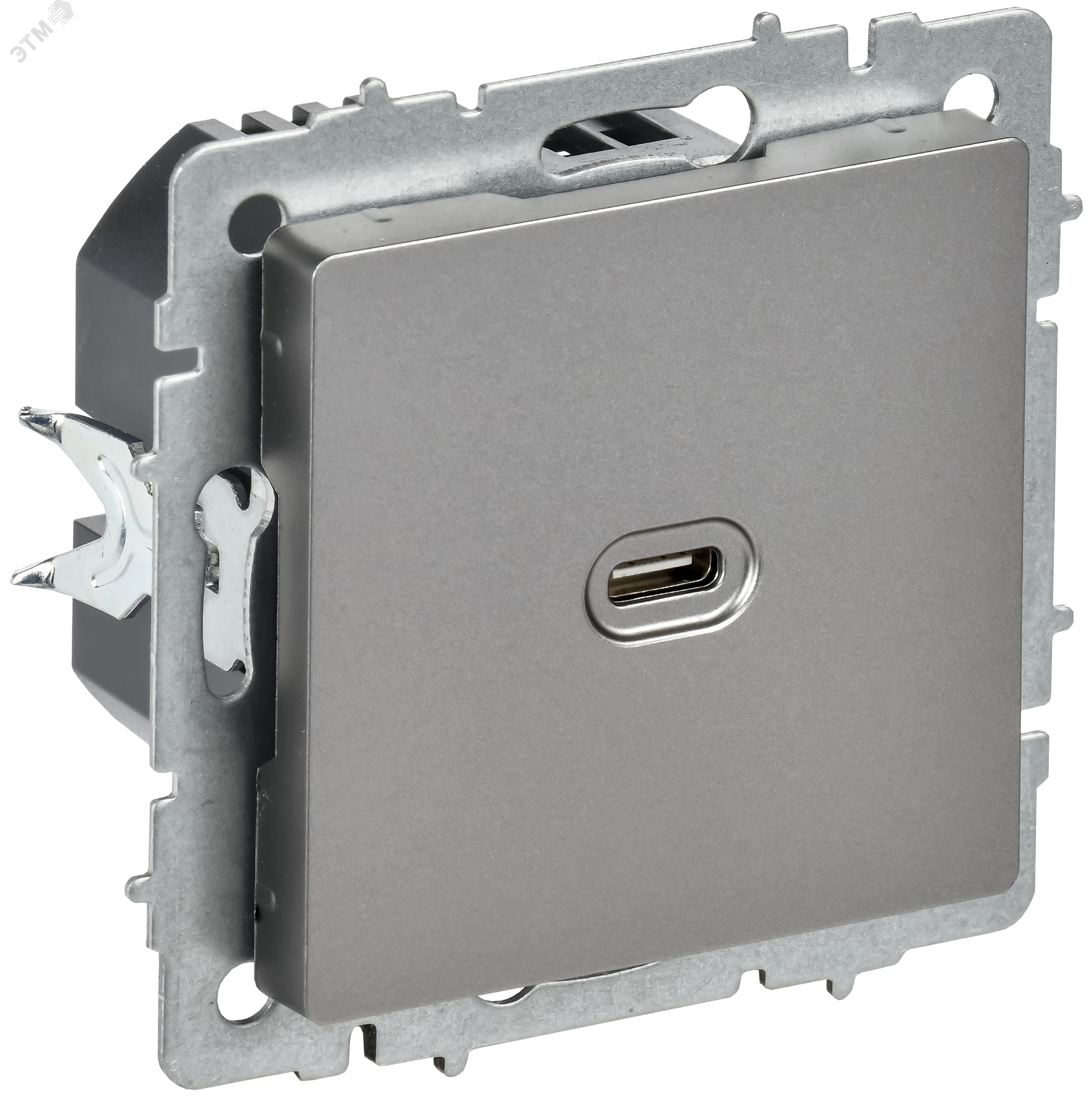 Изображение товара Розетка USB C 65Вт высокоскоростная зарядка IEK РЮ12-1-БрС