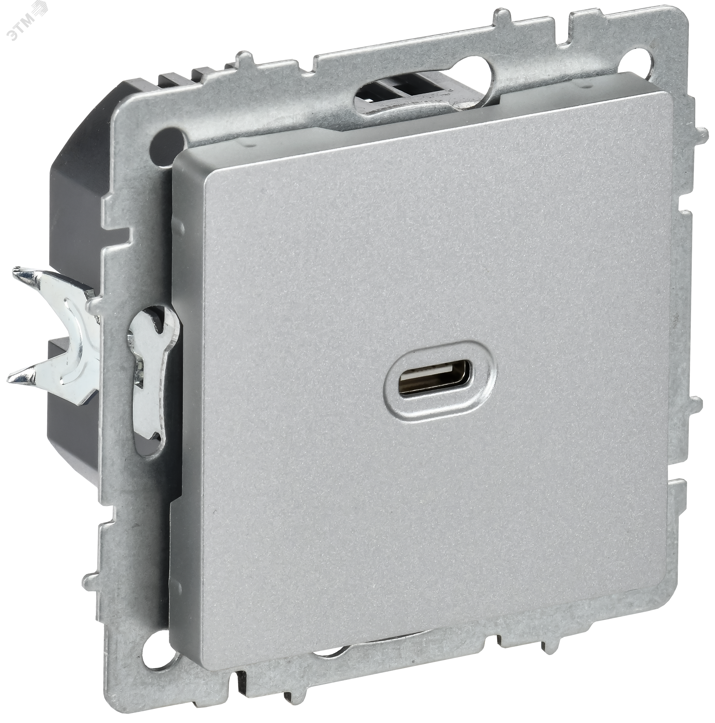 Изображение товара Розетка USB C 65Вт IEK серия BRITE алюминий скрытая монтаж