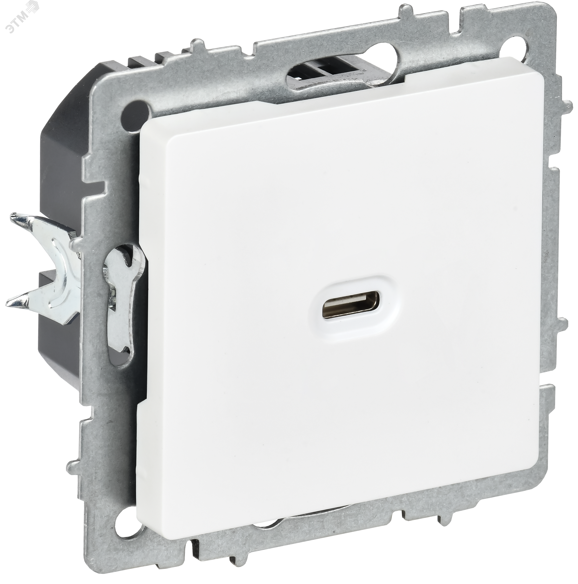 Изображение товара Розетка USB C 65Вт IEK серии BRITE белая высокоскоростная зарядка РЮ12-1-БрАБ