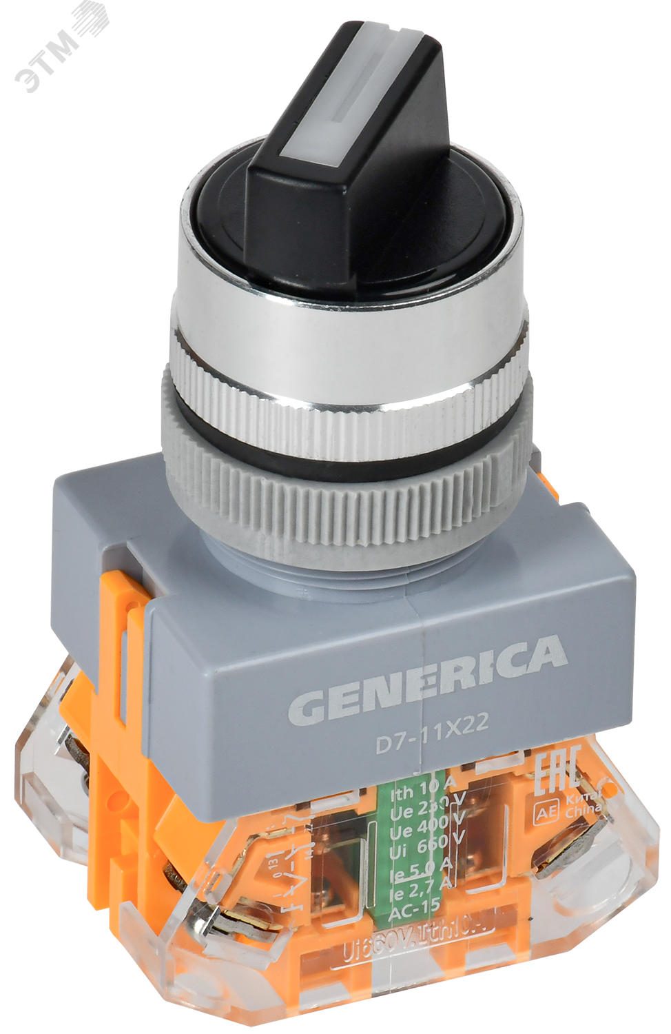 Изображение товара Кулачковый переключатель D7-11X22 черный GENERICA