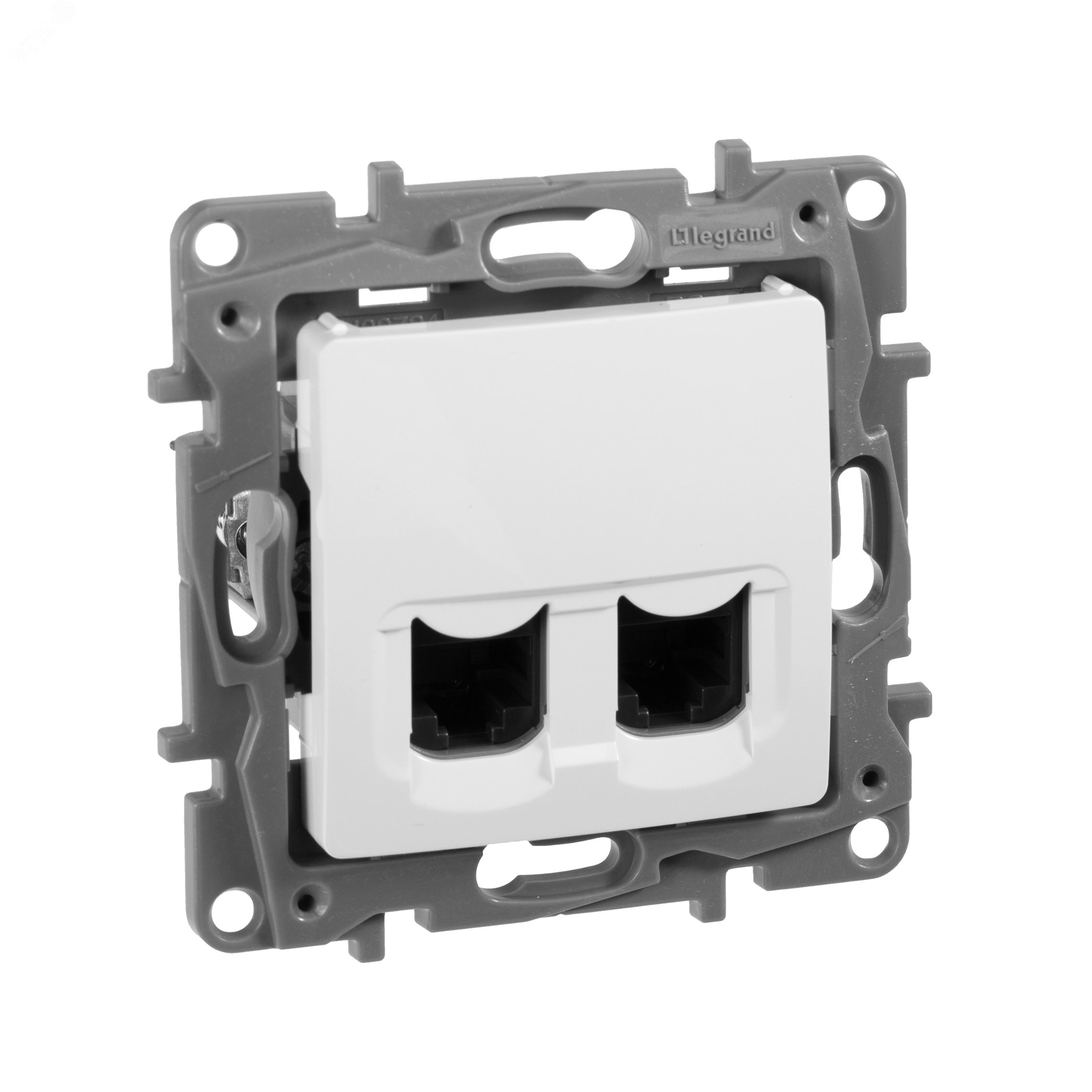 Изображение товара Двойная компьютерная розетка RJ45 категории 5Е UTP ETIKA белая