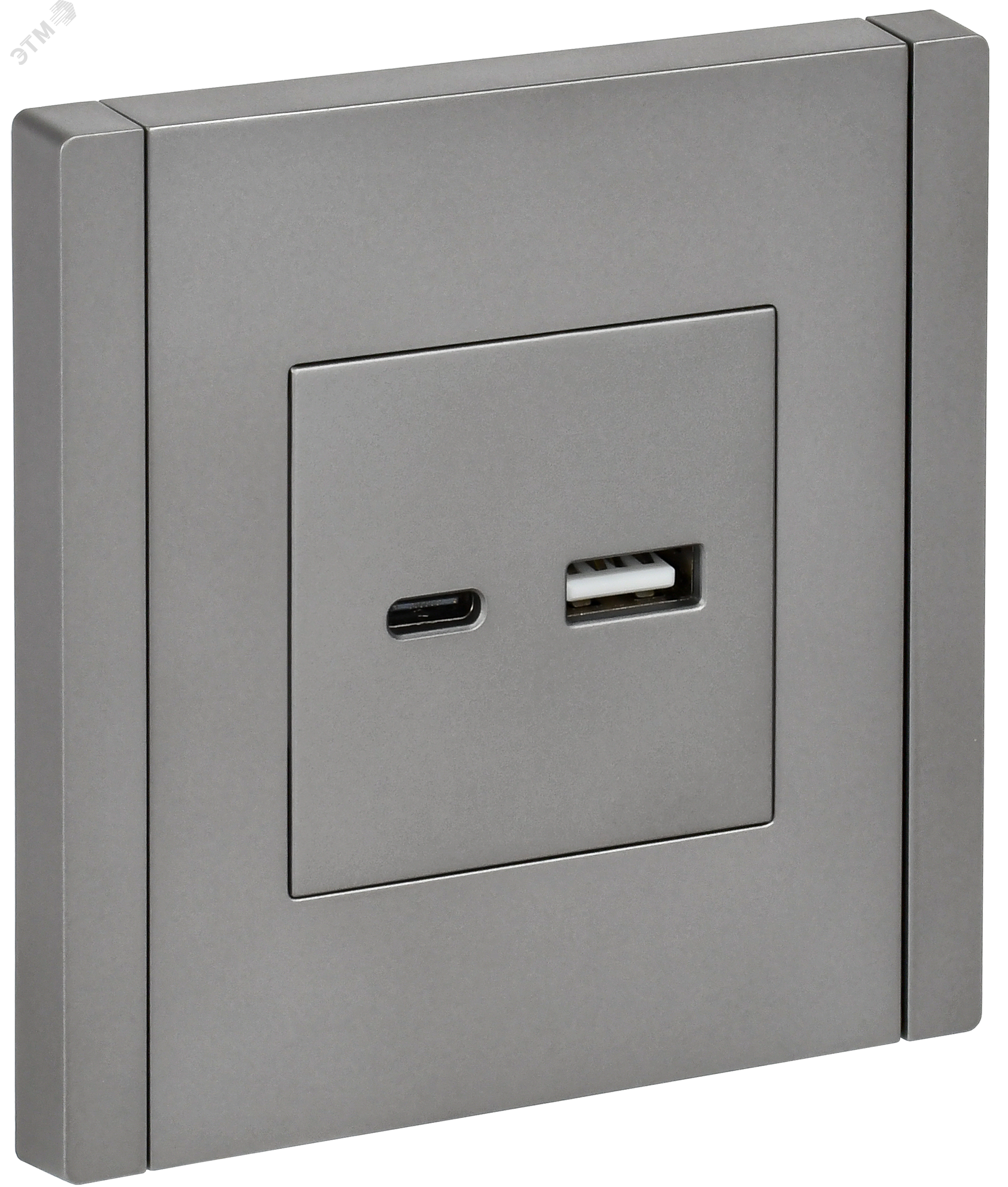 Изображение товара USB-розетка FORTE&PIANO FP550 с разъемами A+C, сталь, IP20