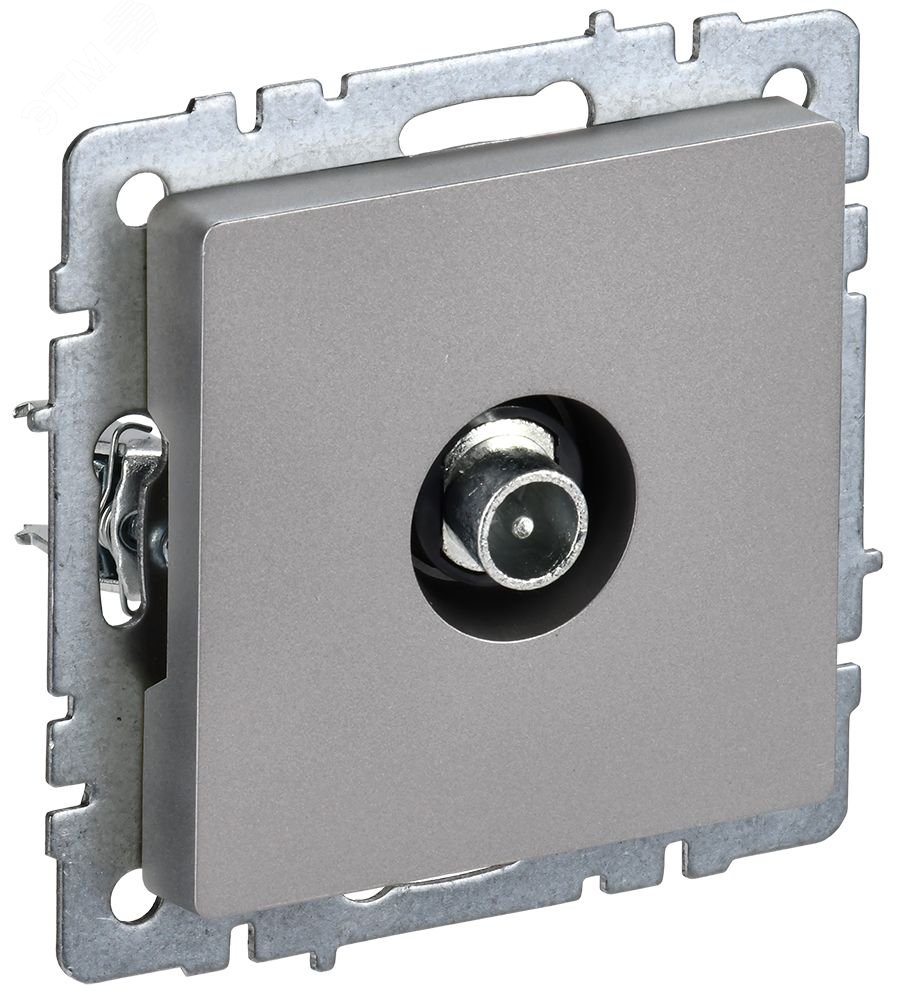 Изображение товара Розетка телевизионная BRITE РТВ10-0-БрС сталь для скрытого монтажа