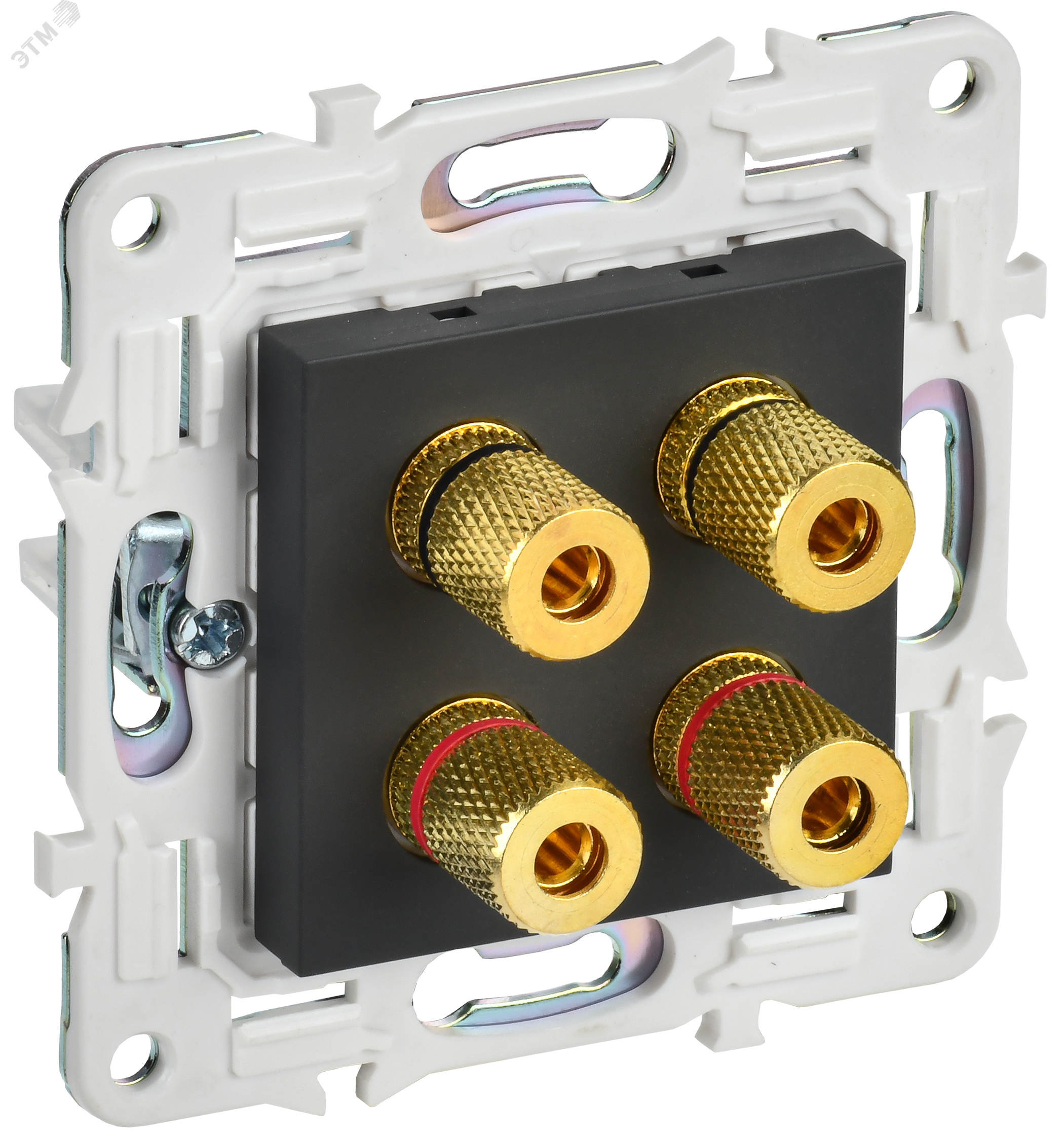 Изображение товара Аудиорозетка SKANDY SK-A01G графит для подключения акустических проводов