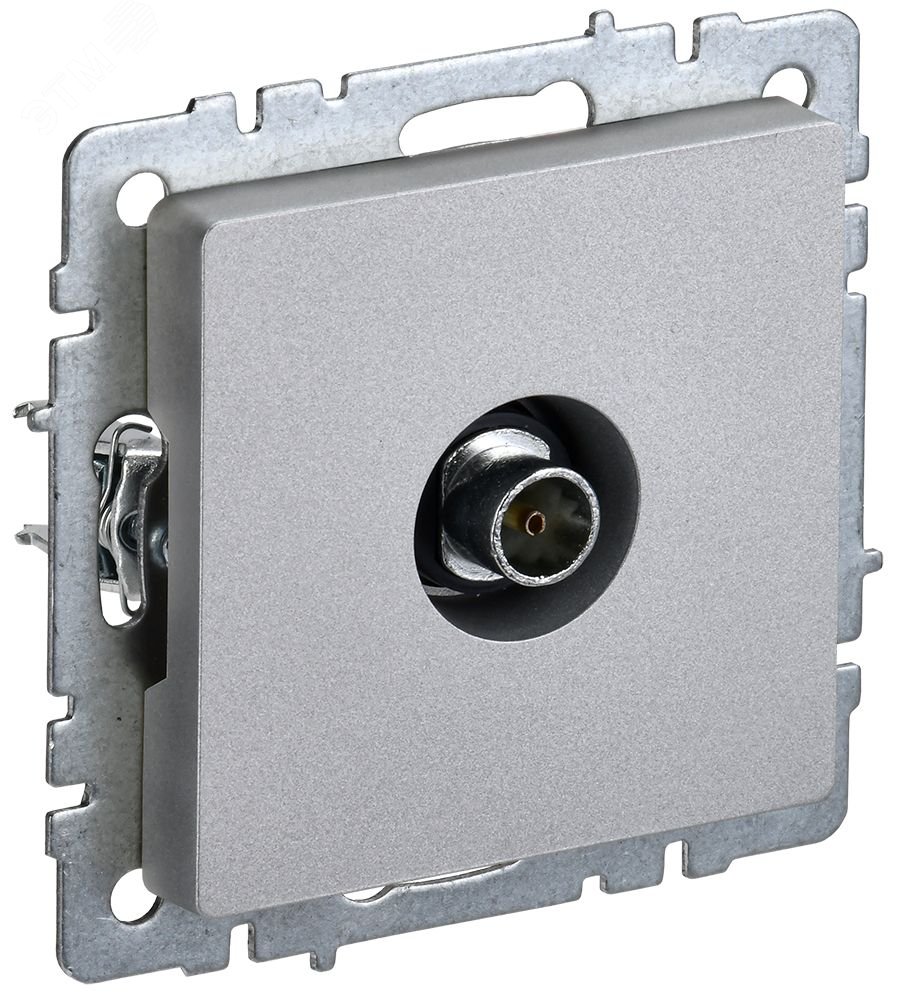 Изображение товара Розетка телевизионная BRITE РТВ11-0-БрА алюминий для скрытого монтажа