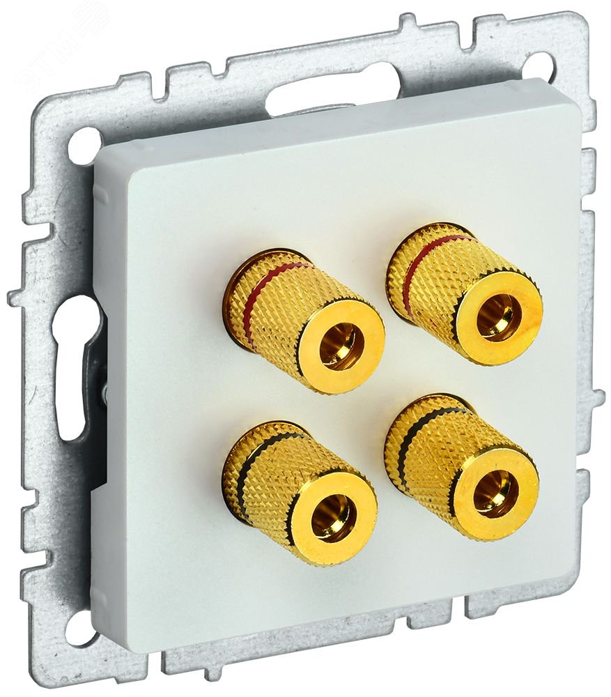 Изображение товара Аудиорозетка 4 поста РА10-БрЖ жемчуг IEK серия BRITE