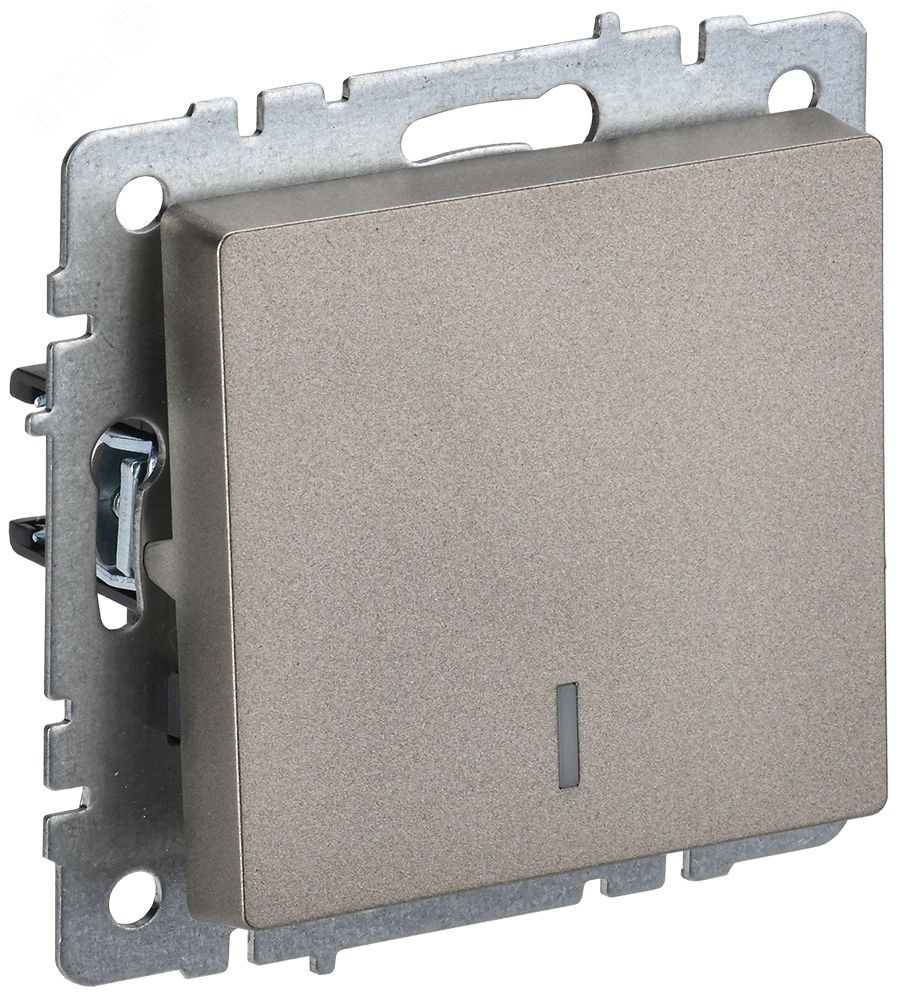 Изображение товара Выключатель одноклавишный с индикацией шампань 10А BRITE ВС10-1-1-БрШ