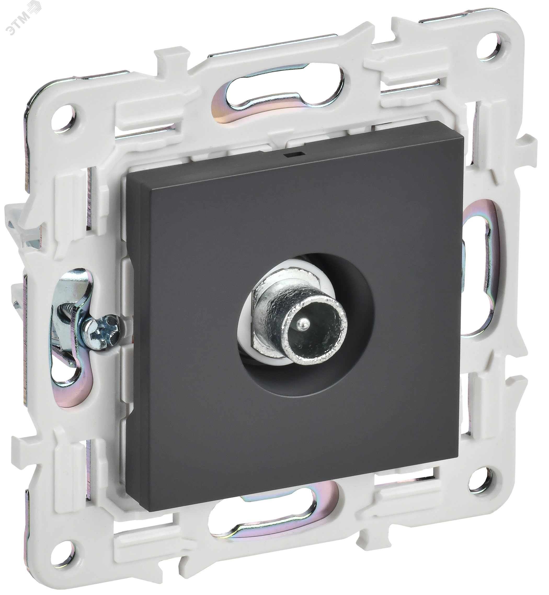 Изображение товара Розетка TV серия SKANDY IEK модель SK-A17T титан, монтаж скрытый