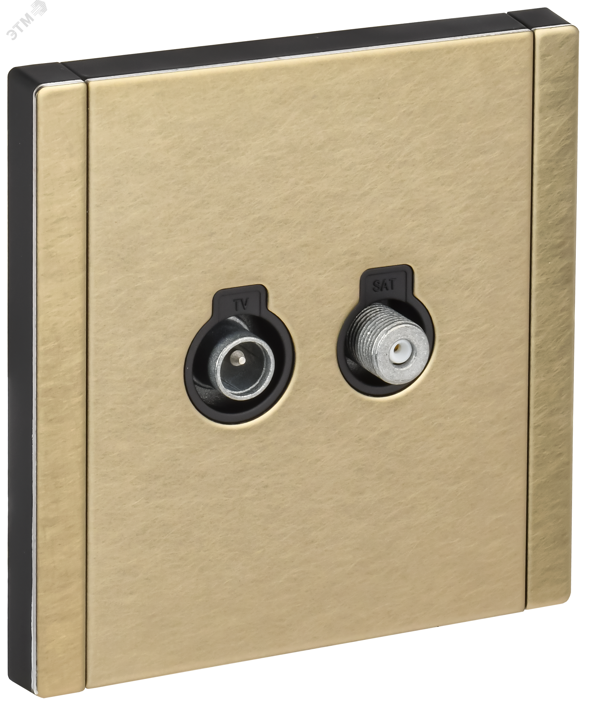 Изображение товара Розетка двойная TV+SAT IEK FORTE&PIANO шампань, модель FP638M