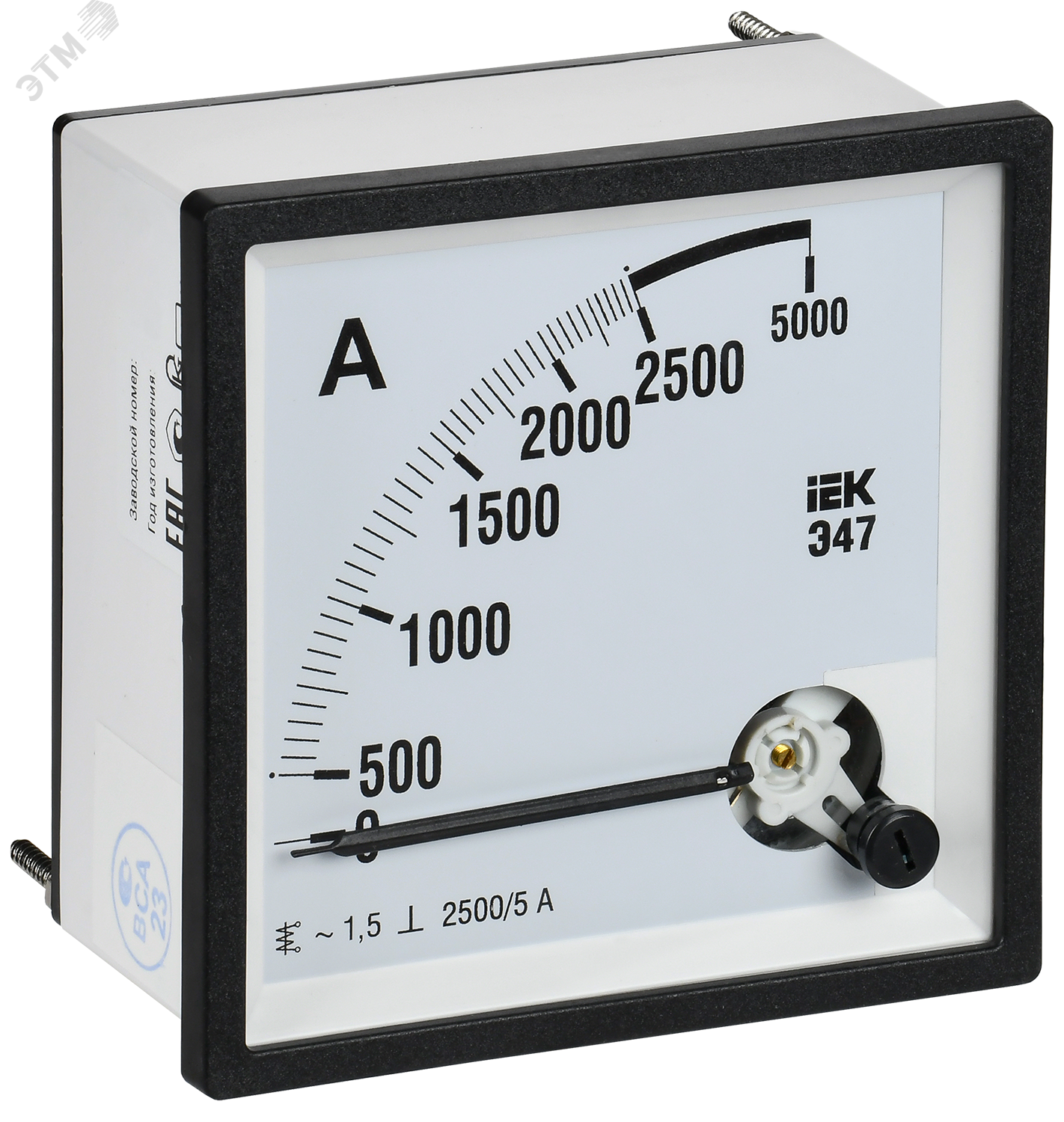 Изображение товара Амперметр Э47 2500А класс точности 1,5, 96x96мм, электромагнитный, Китай