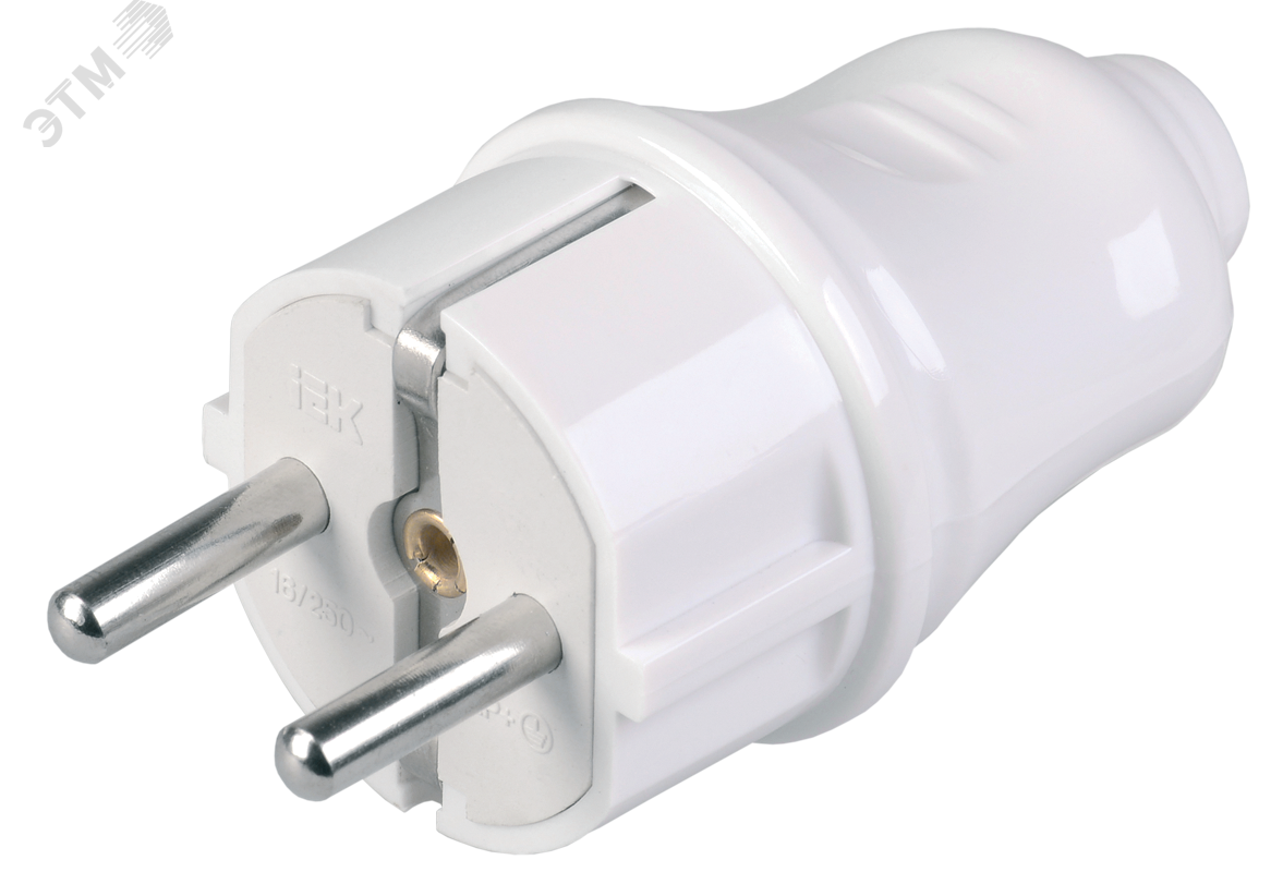 Изображение товара Евровилка прямая белая 16А вилка разборная надежный электроприбор