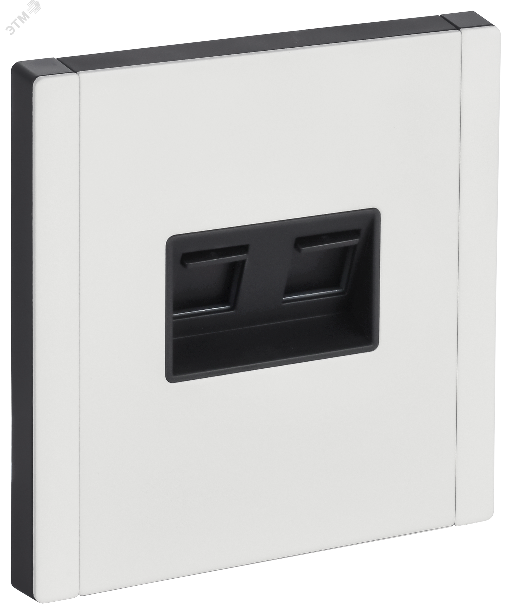 Изображение товара Розетка компьютерная двойная RJ45 кат.6 FORTE&PIANO IEK металлик белая