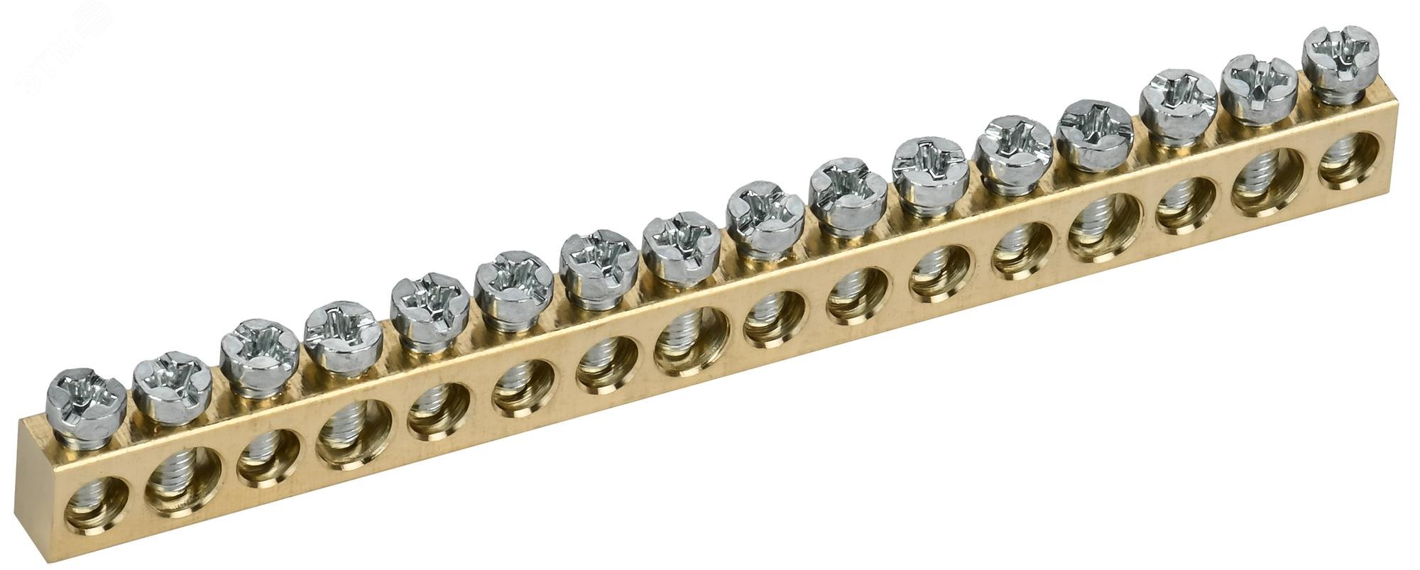 Изображение товара Шина нулевая TEKFOR 6х9 16 отверстий из латуни для пластиковых корпусов