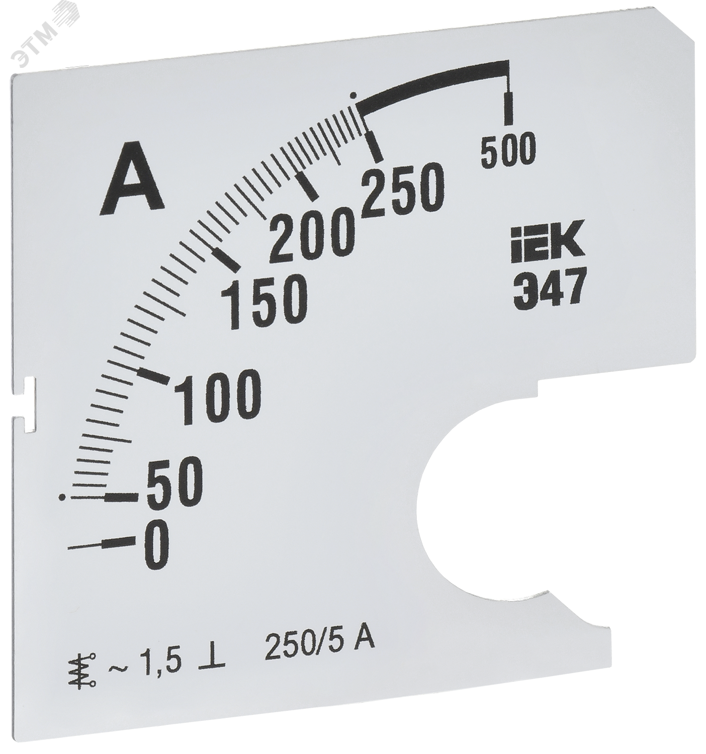 Изображение товара Шкала сменная для амперметра Э47 250 А класс точности 1 5 72х72мм IEK
