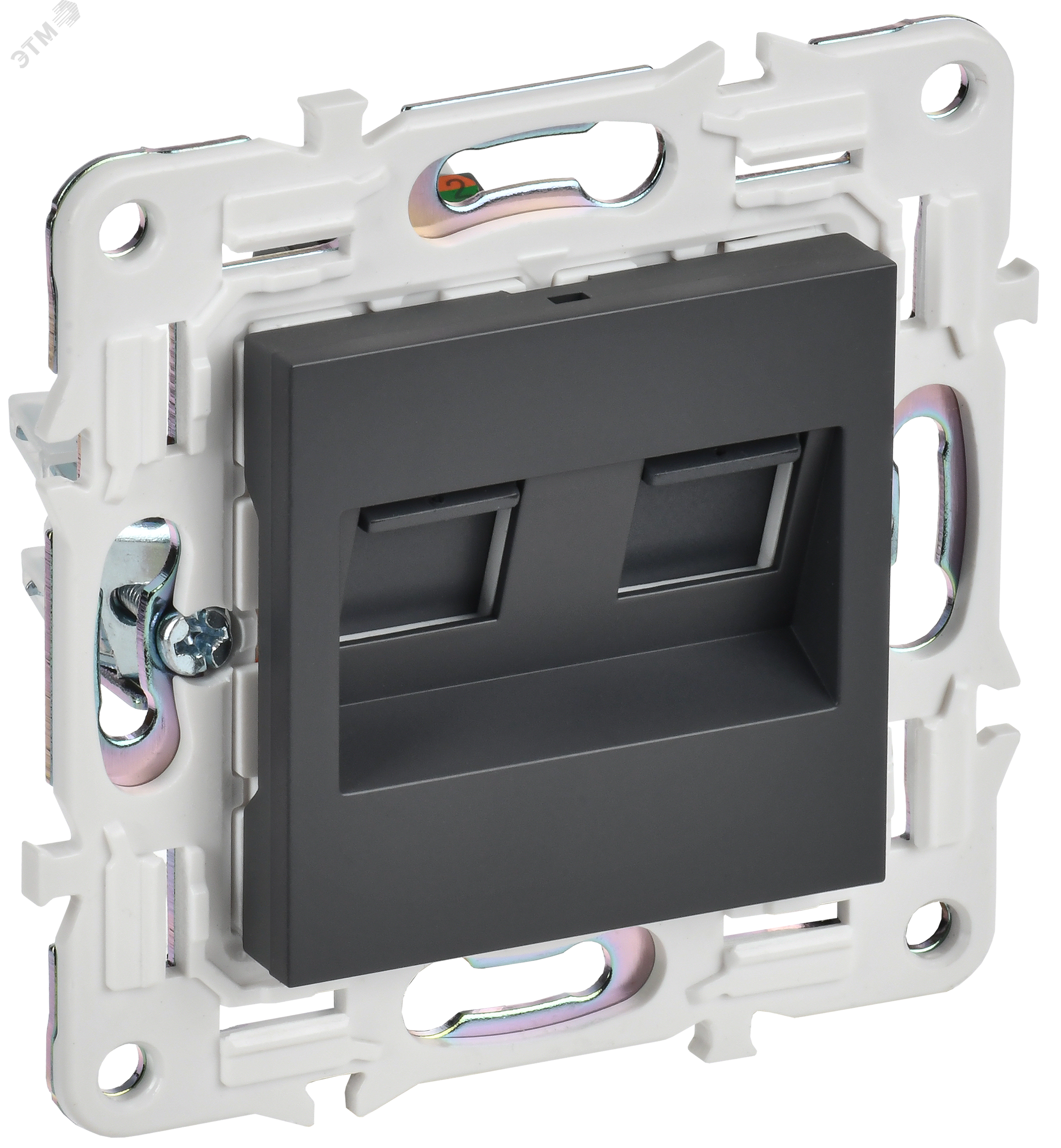Изображение товара Розетка компьютерная двойная RJ45 SKANDY IEK Tитан IP20 для Ethernet и сети