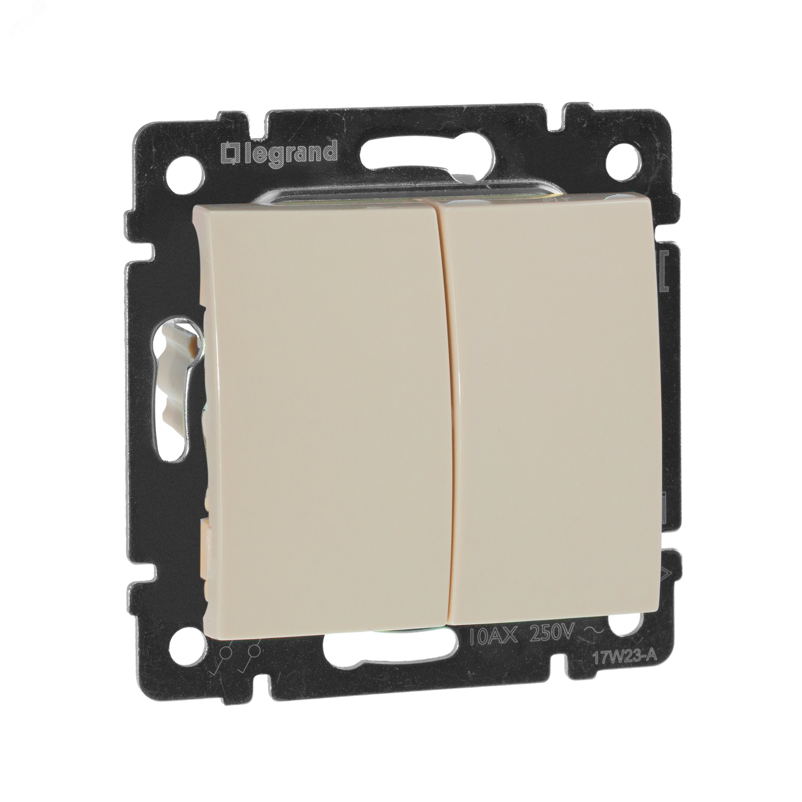 Изображение товара Выключатель 2-клавишный VALENA 10А для скрытого монтажа