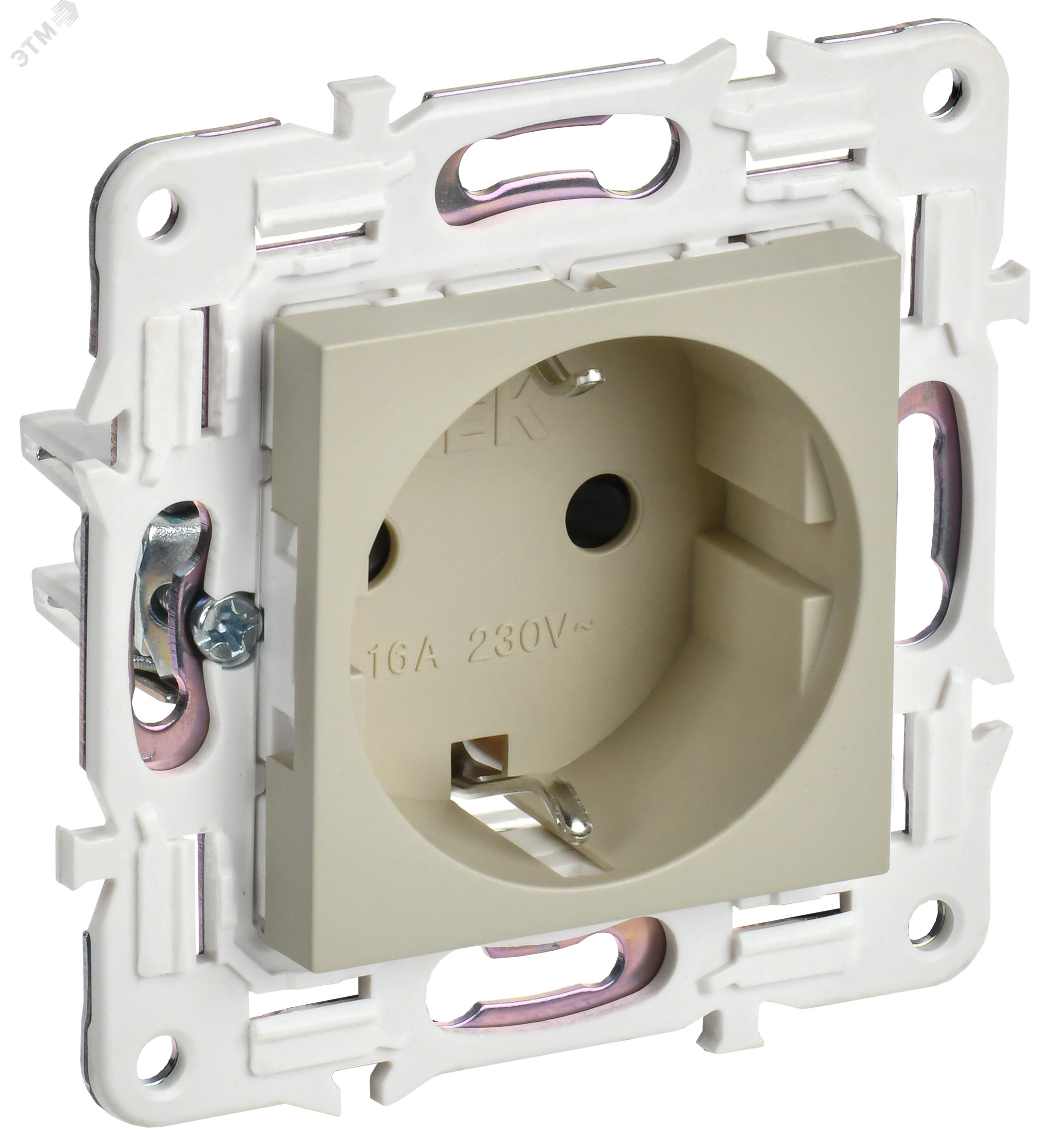 Изображение товара Розетка с заземлением SKANDY IP44 16А бежевый IEK