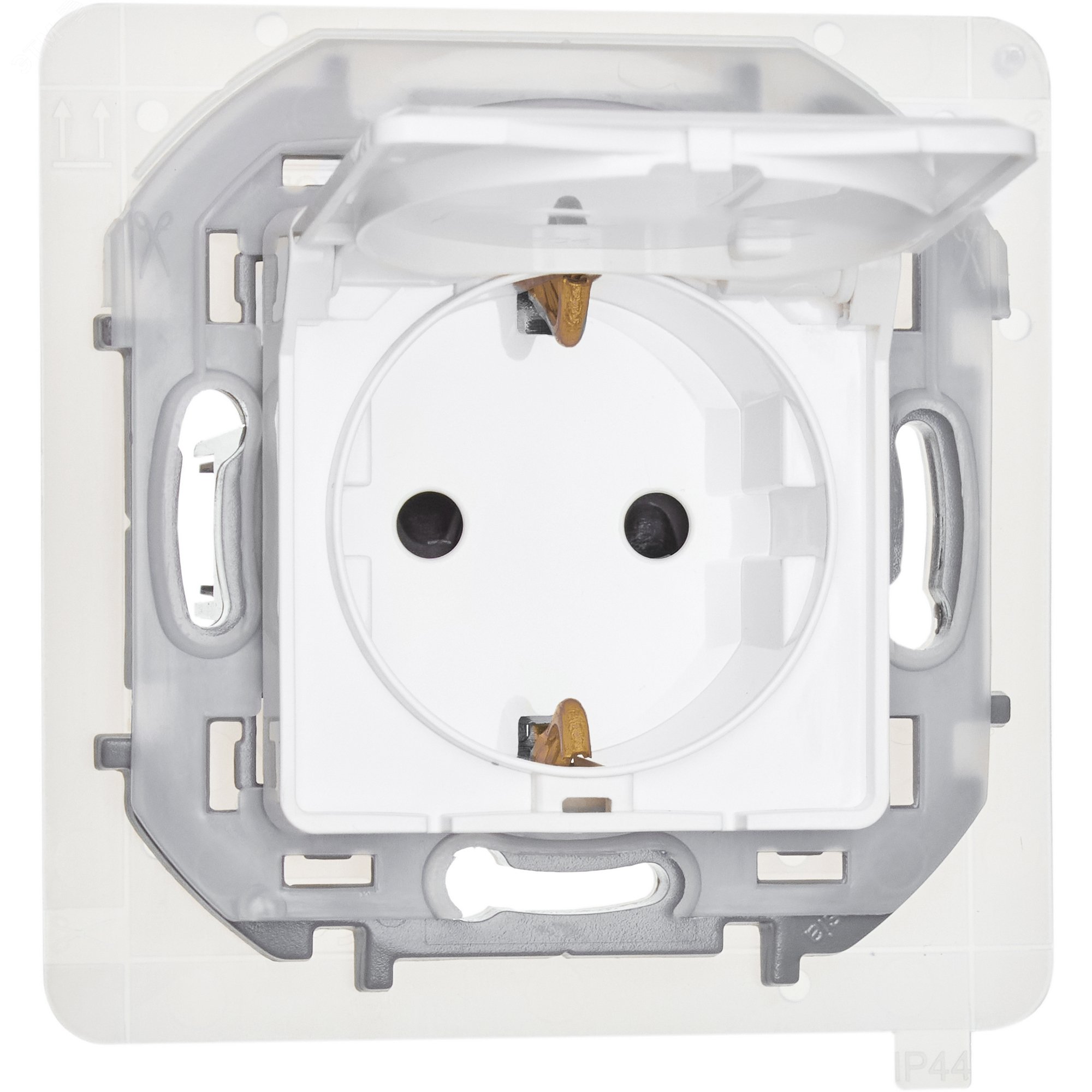 Изображение товара Розетка 1-местная с заземлением и защитными шторками IP44 Inspiria