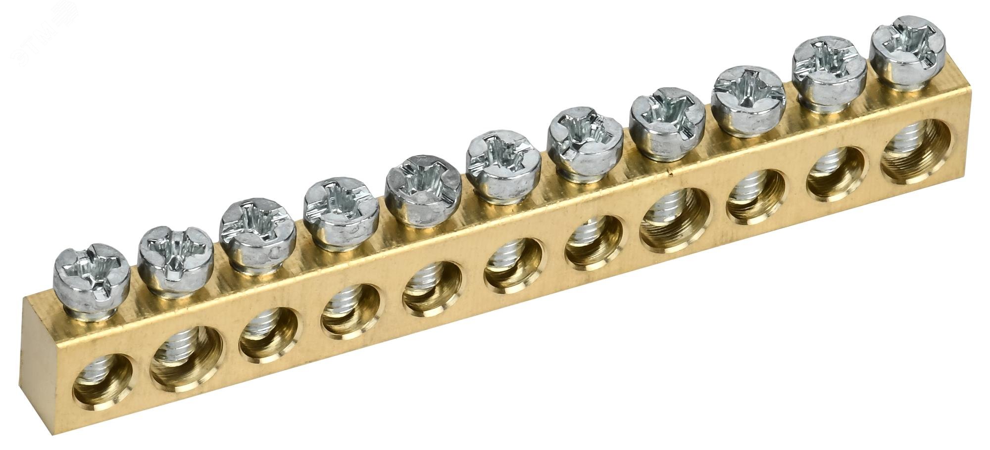 Изображение товара Шина нулевая TEKFOR 6х9 мм 11 отверстий из латуни IEK