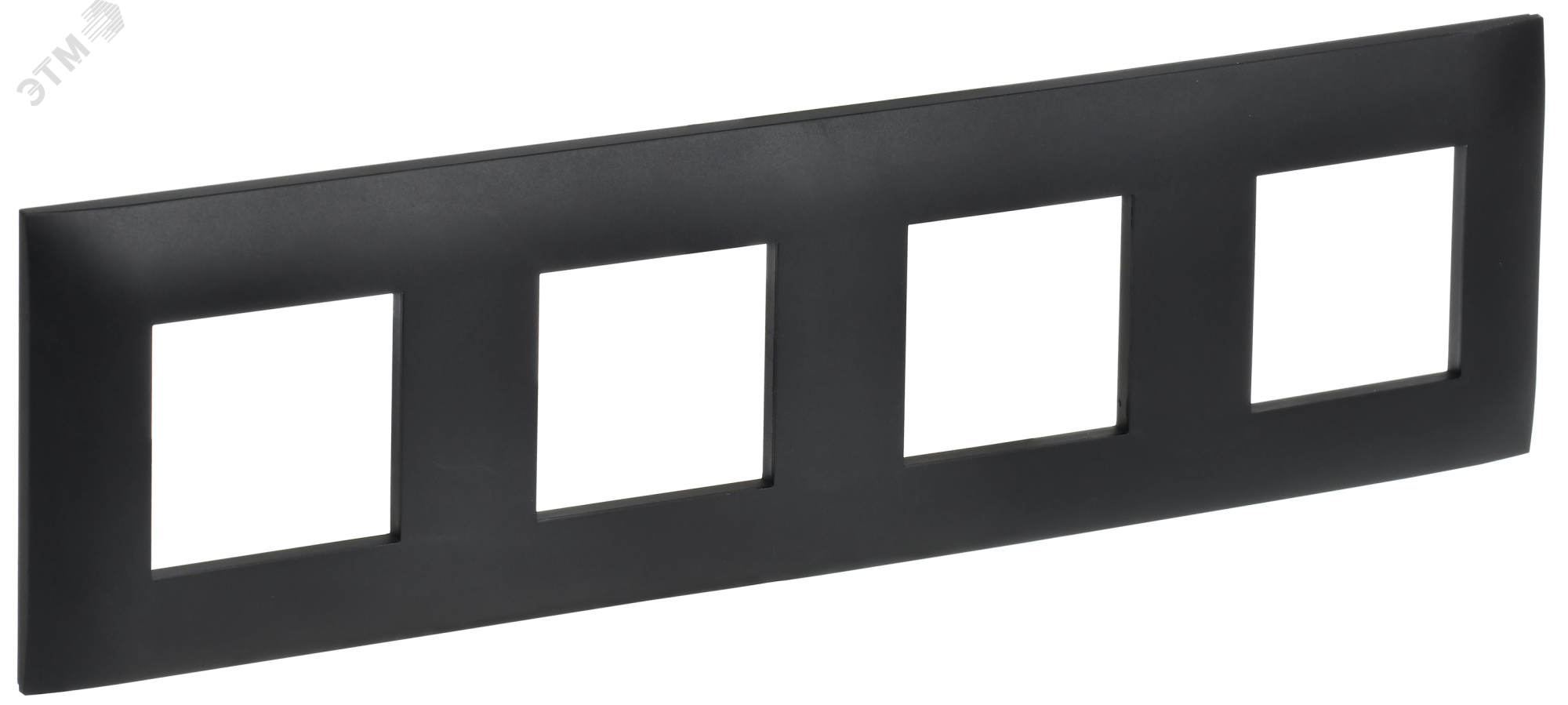 Изображение товара Рамка 4-местная SKANDY из поликарбоната черная горизонтальная вертикальная установка