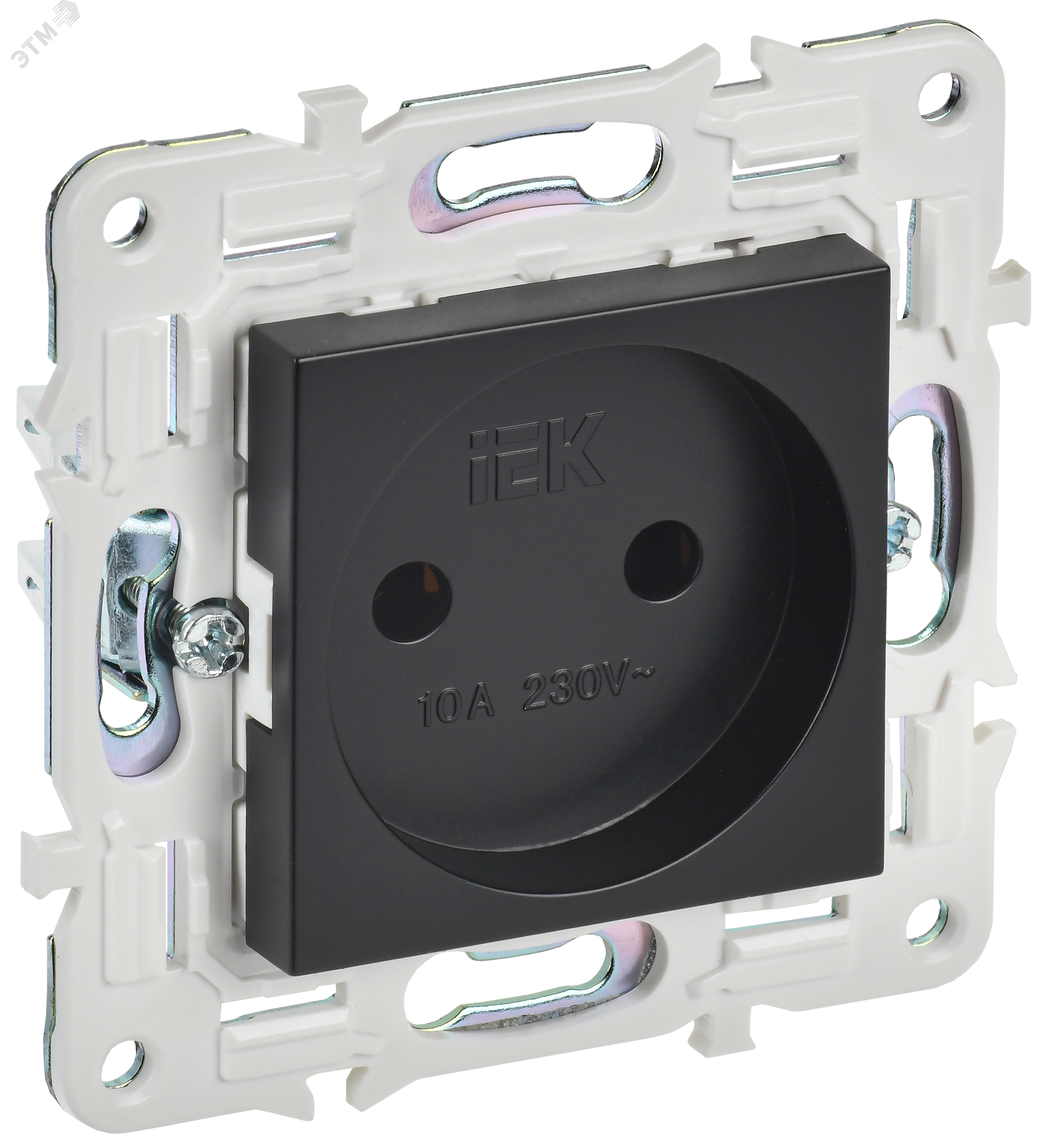 Изображение товара Розетка без заземления серии SKANDY IEK 10А черная без защитных шторок