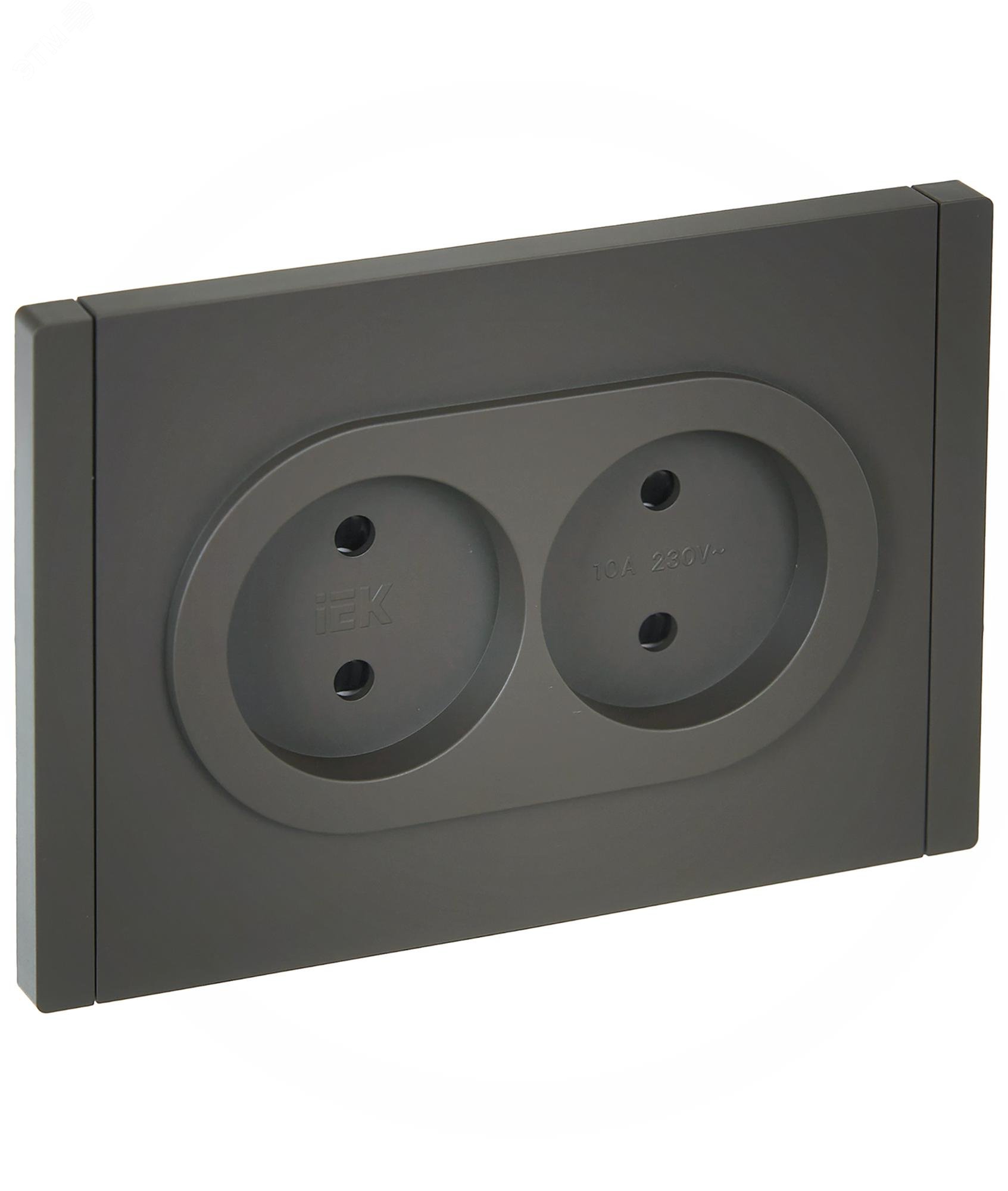 Изображение товара Розетка 2-местная без заземления с защитными шторками IEK FORTE&PIANO