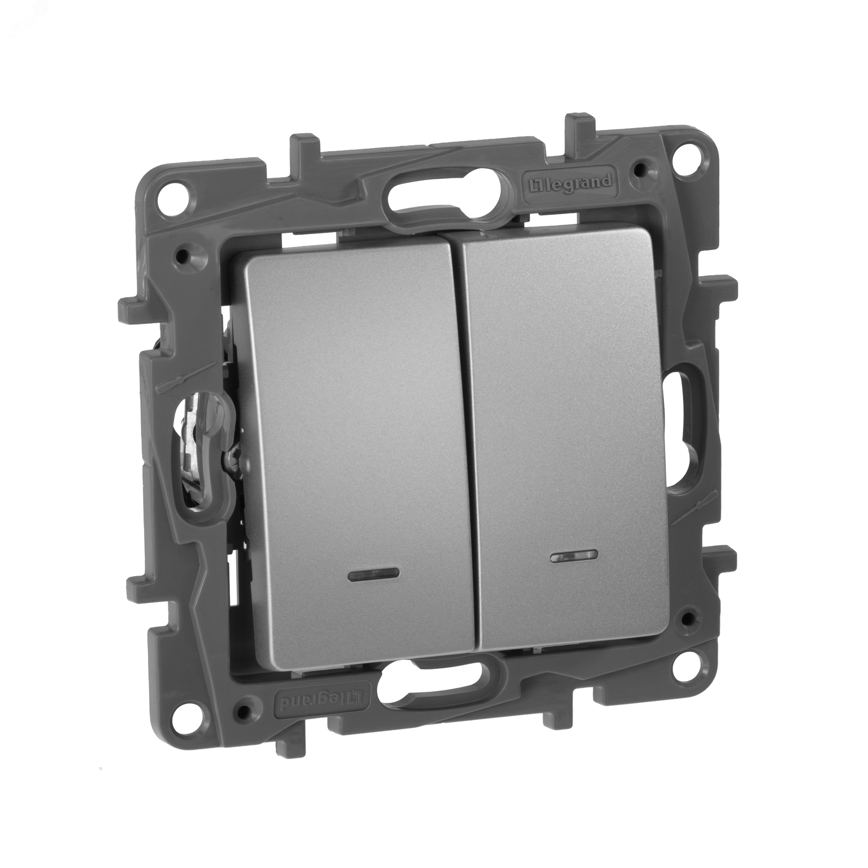 Изображение товара 2-клавишный проходной выключатель с подсветкой и индикацией ETIKA 10А для скрытого монтажа Изображение товара 2-клавишный проходной выключатель с подсветкой и индикацией ETIKA 10А для скрытого монтажа