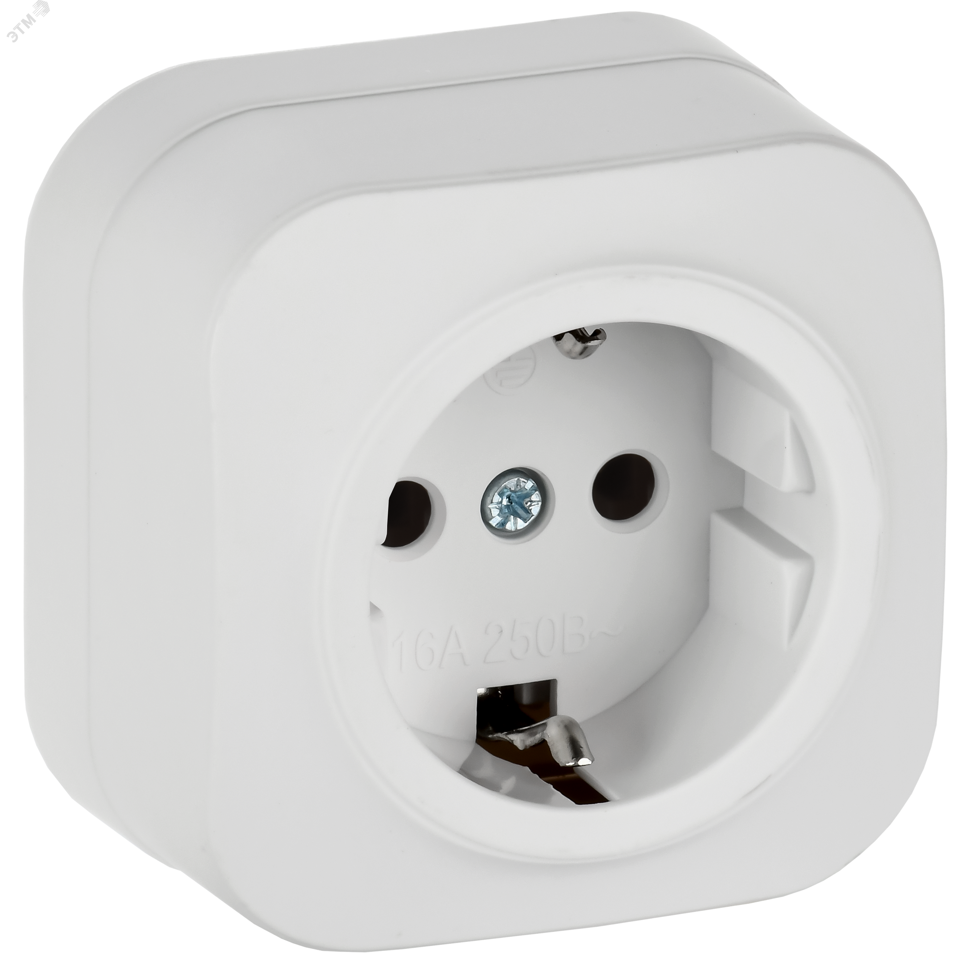 Изображение товара GLORY Розетка 1-местная для открытой установки с заземлением без защитных шторок 16А РС20-3-ХБм белый матовый IEK (шт)