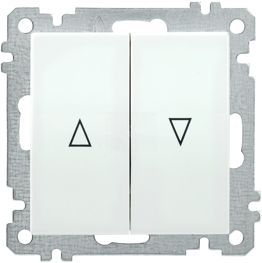 ВС10-1-5-Б Выключатель двухклавишный жалюзи BOLERO белый артикул EVB25 ...