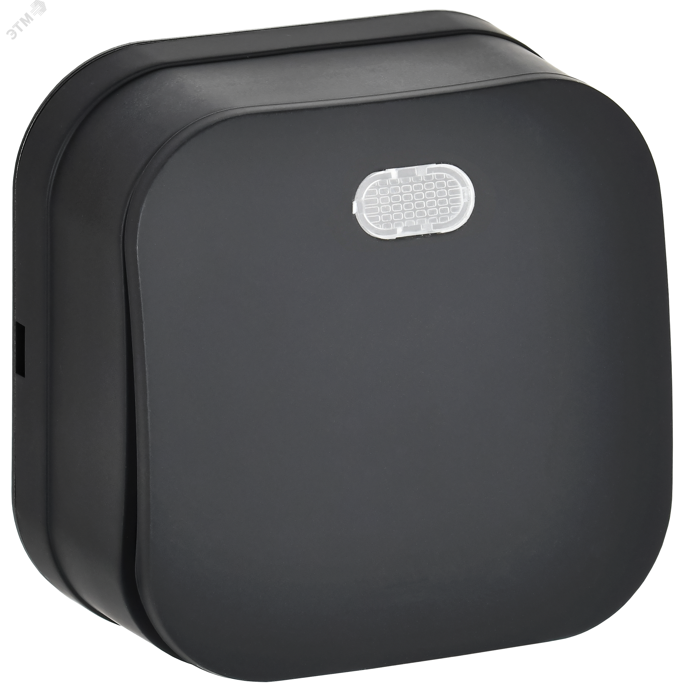 Изображение товара Выключатель 1-клавишный для открытой установки с индикацией 10А Черный матовый IEK