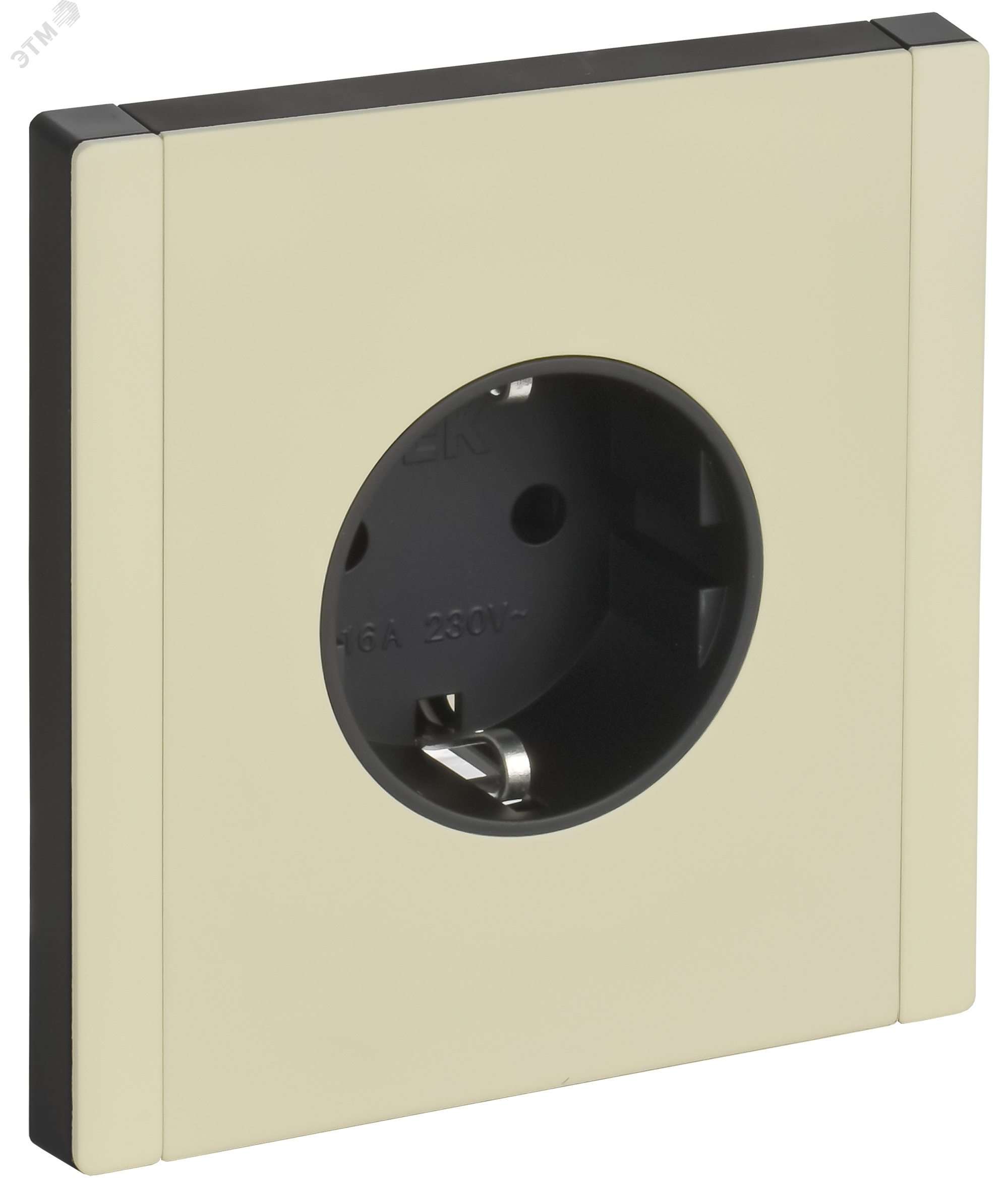 Изображение товара Розетка 1-местная с заземлением и защитными шторками IEK FORTE&PIANO