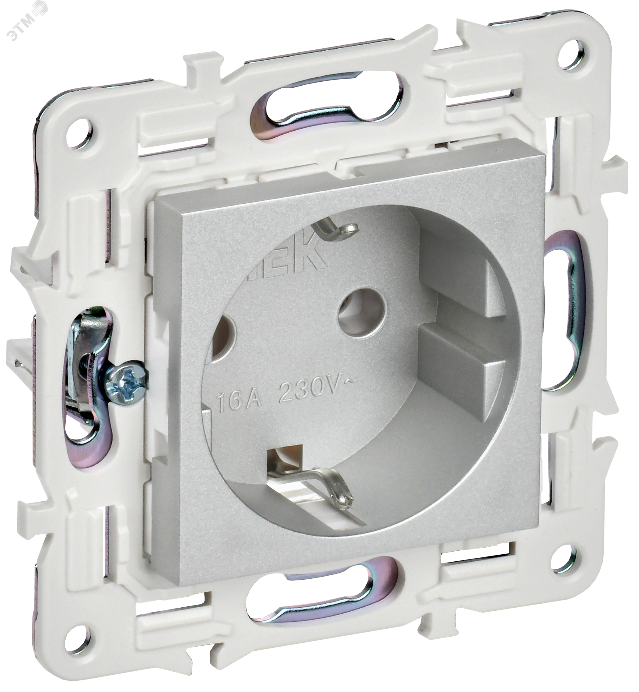 Изображение товара SKANDY Розетка с заземлением без защитных шторок 16А SK-R05S серебряный IEK (шт)