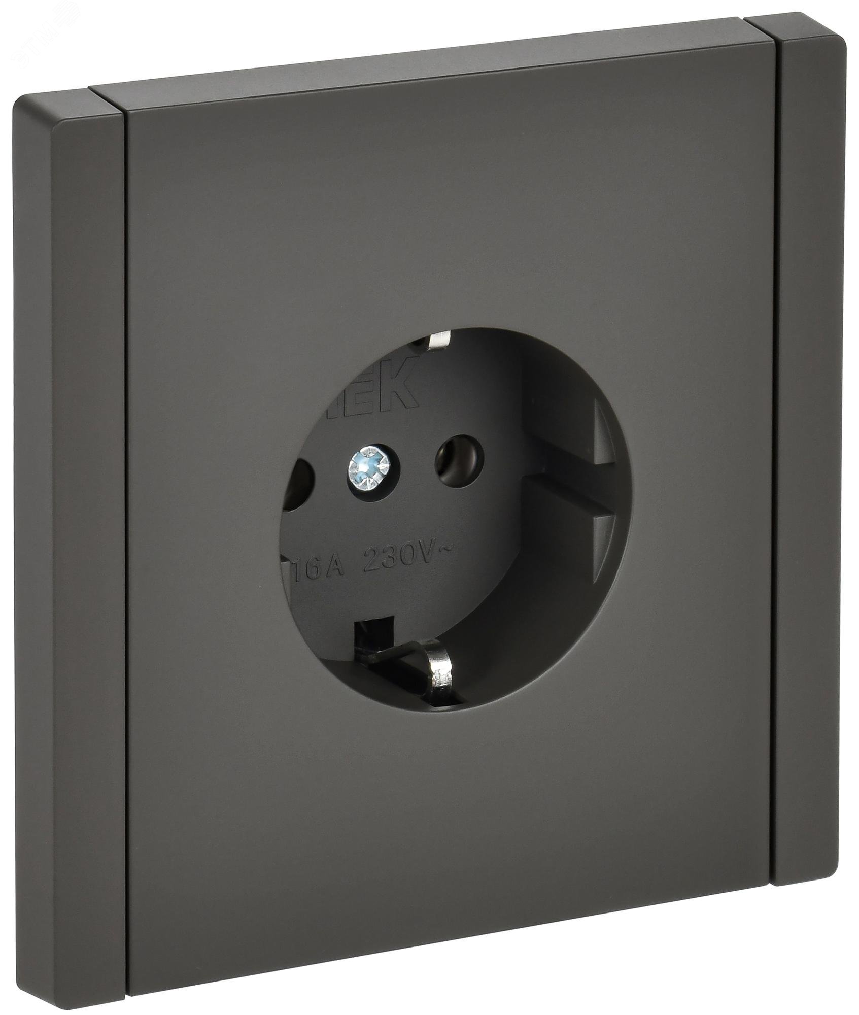 Изображение товара FORTE&PIANO Розетка 1-местная с заземлением без защитных шторок винтовое крепление 16А FP316 серый IEK (шт)