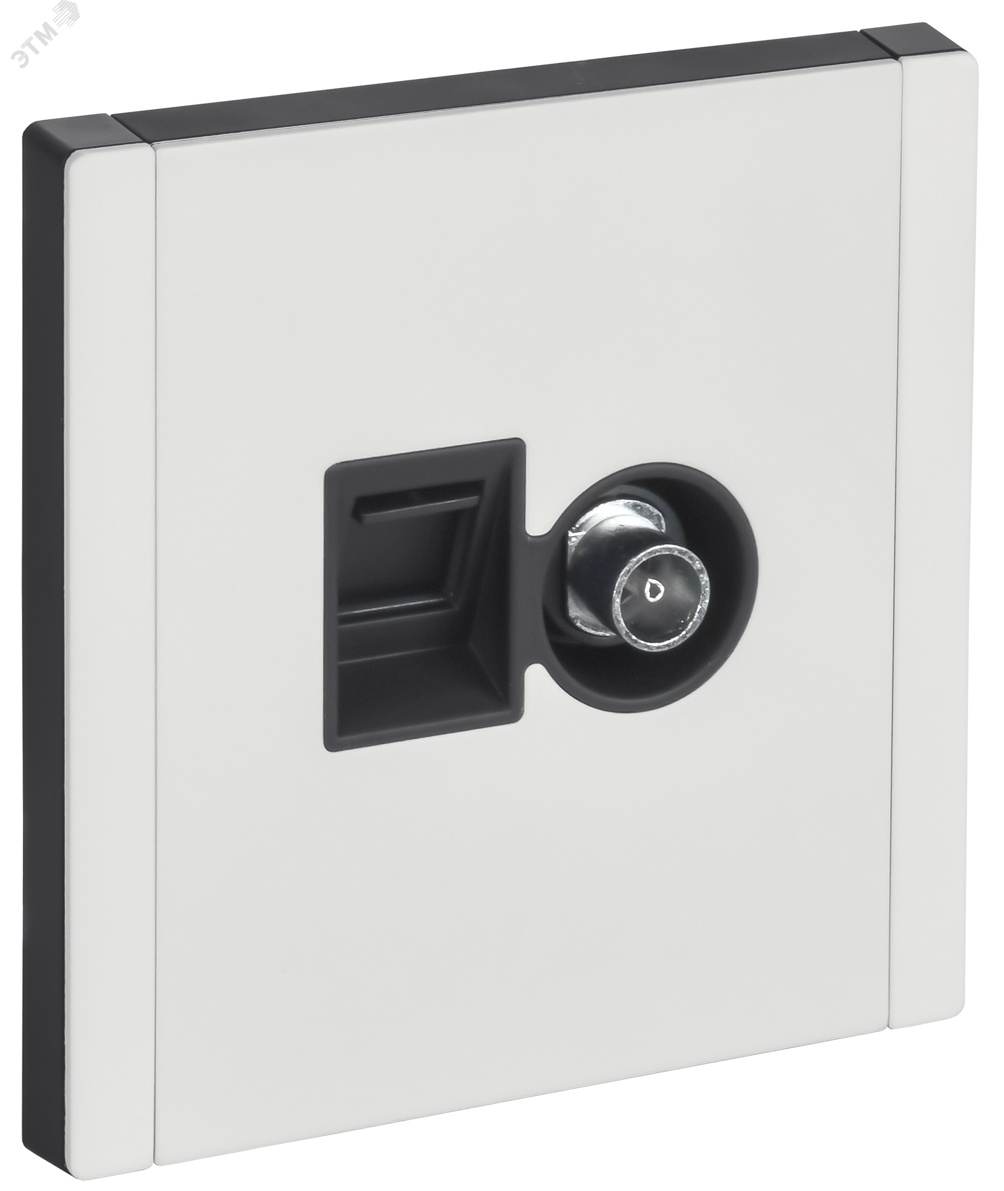 Изображение товара Двойная розетка TV+RJ45 кат 6 металлическая FORTE&PIANO IEK FP237M