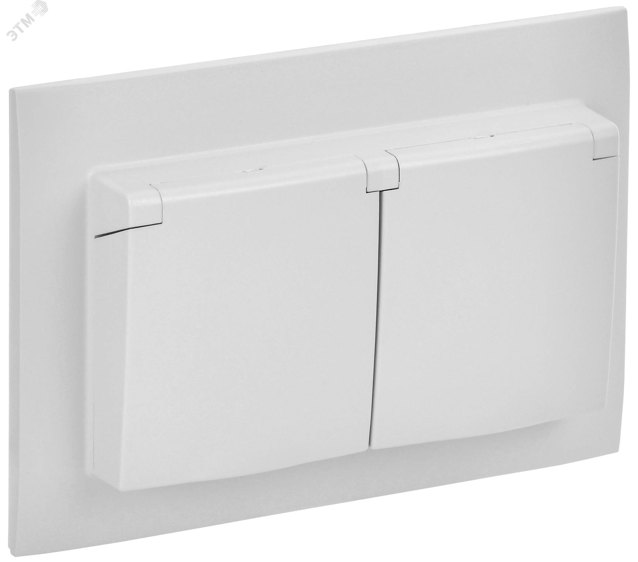 Изображение товара SKANDY Розетка 2-местная и крышкой 16А в сборе IP44 SK-R12W арктический белый IEK (шт)