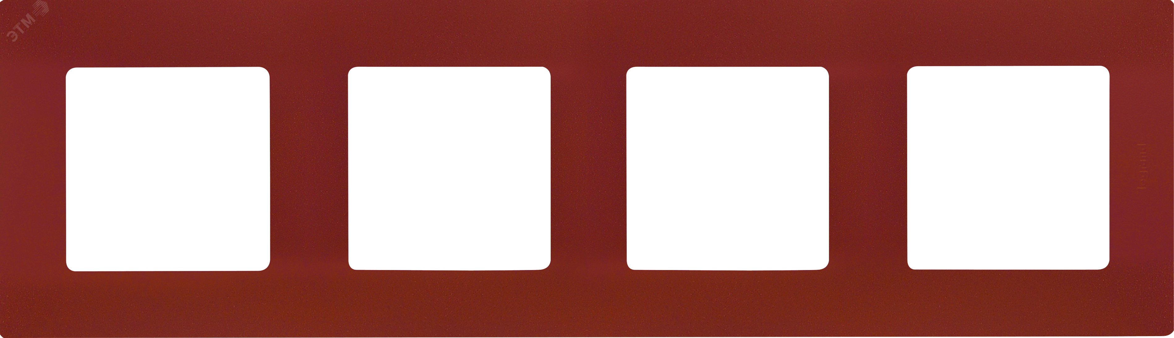 Изображение товара Рамка 4-местная какао ETIKA из пластика для розеток и выключателей