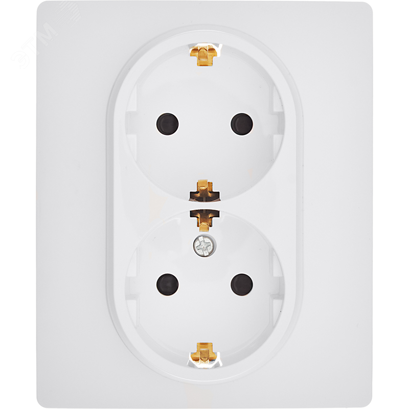 Изображение товара Розетка 2-местная с заземлением и защитными шторками INSPIRIA 16А белая