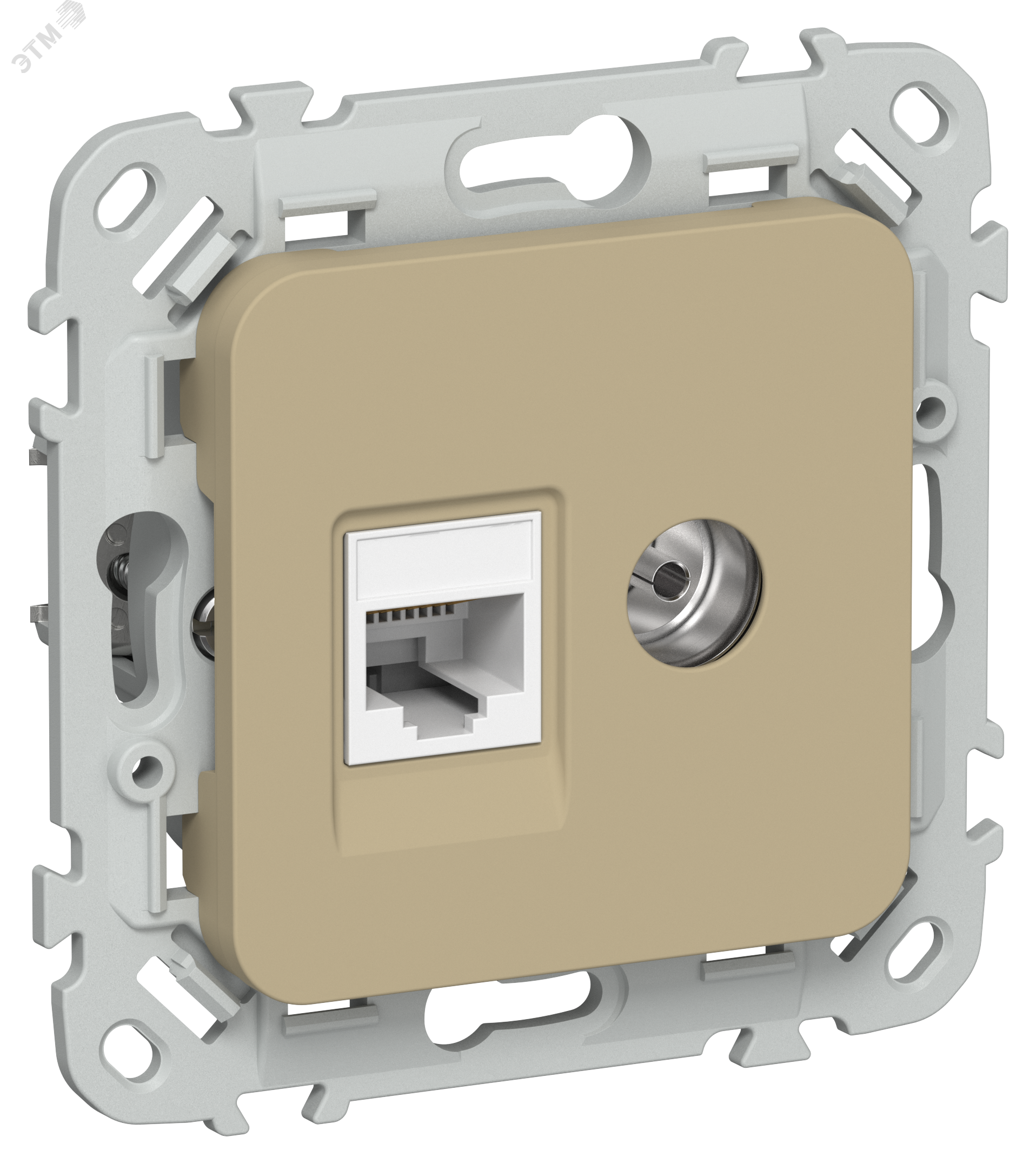 Изображение товара Розетка 2-местная RJ45 TV категории 5Е UTP IEK